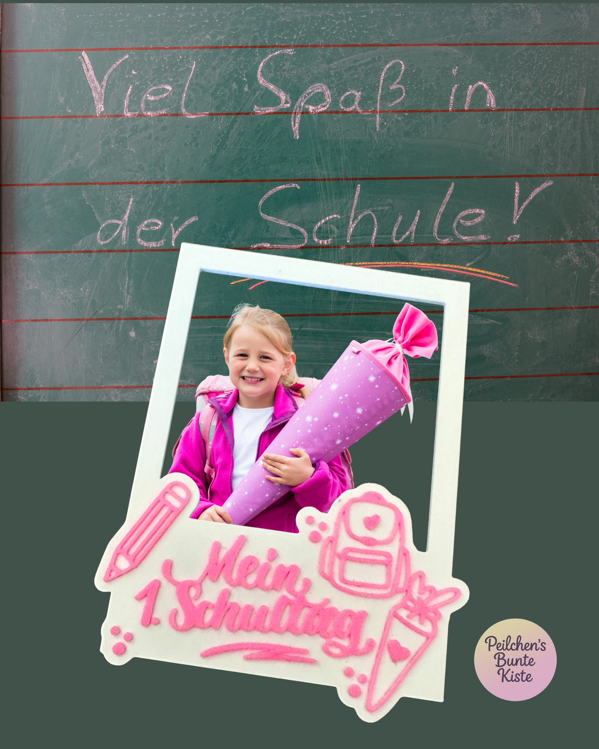 Polaroid-Fotorahmen zur Einschulung – Foto-Prop für den 1. Schultag