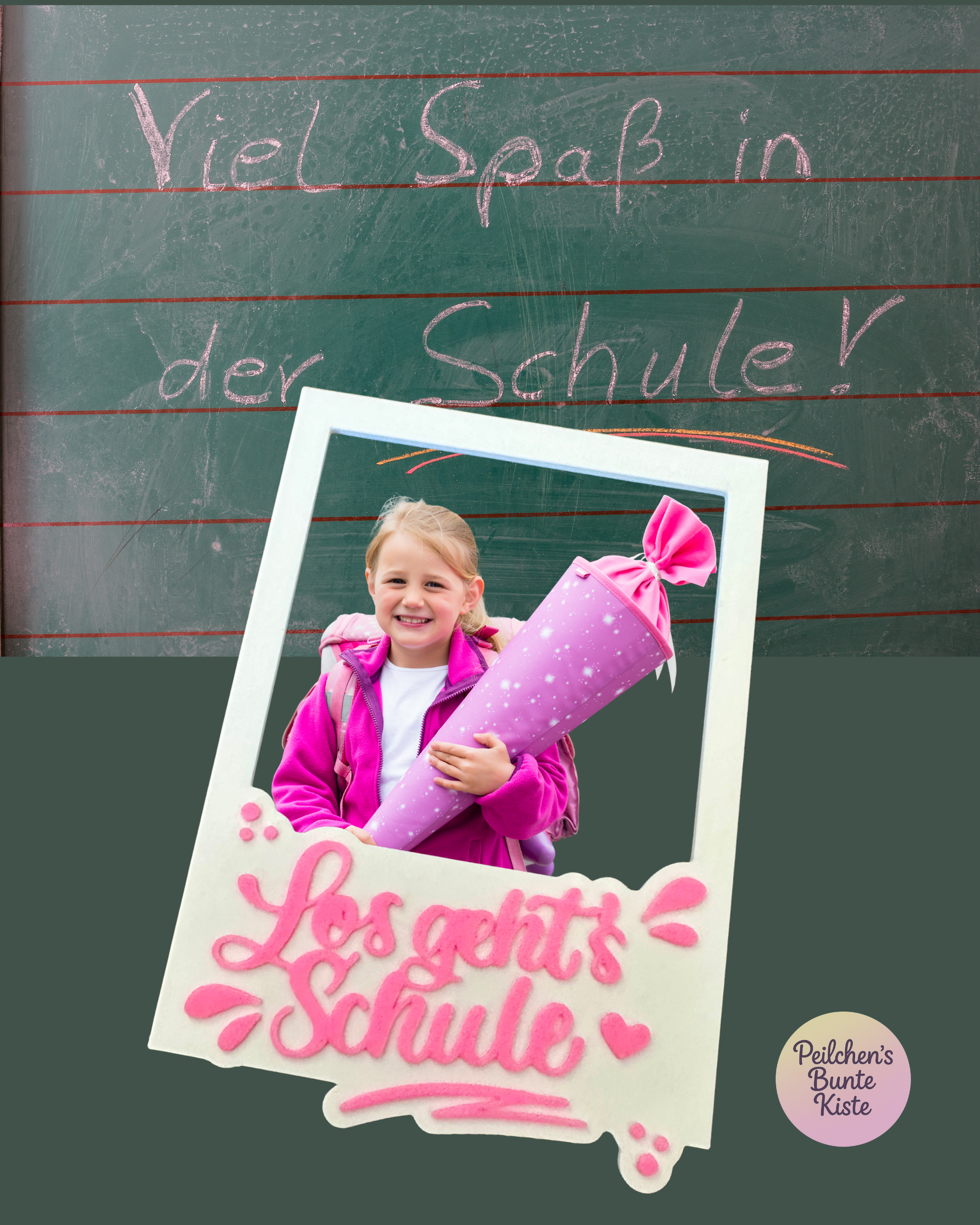 Polaroid-Fotorahmen zur Einschulung – Foto-Prop für den 1. Schultag