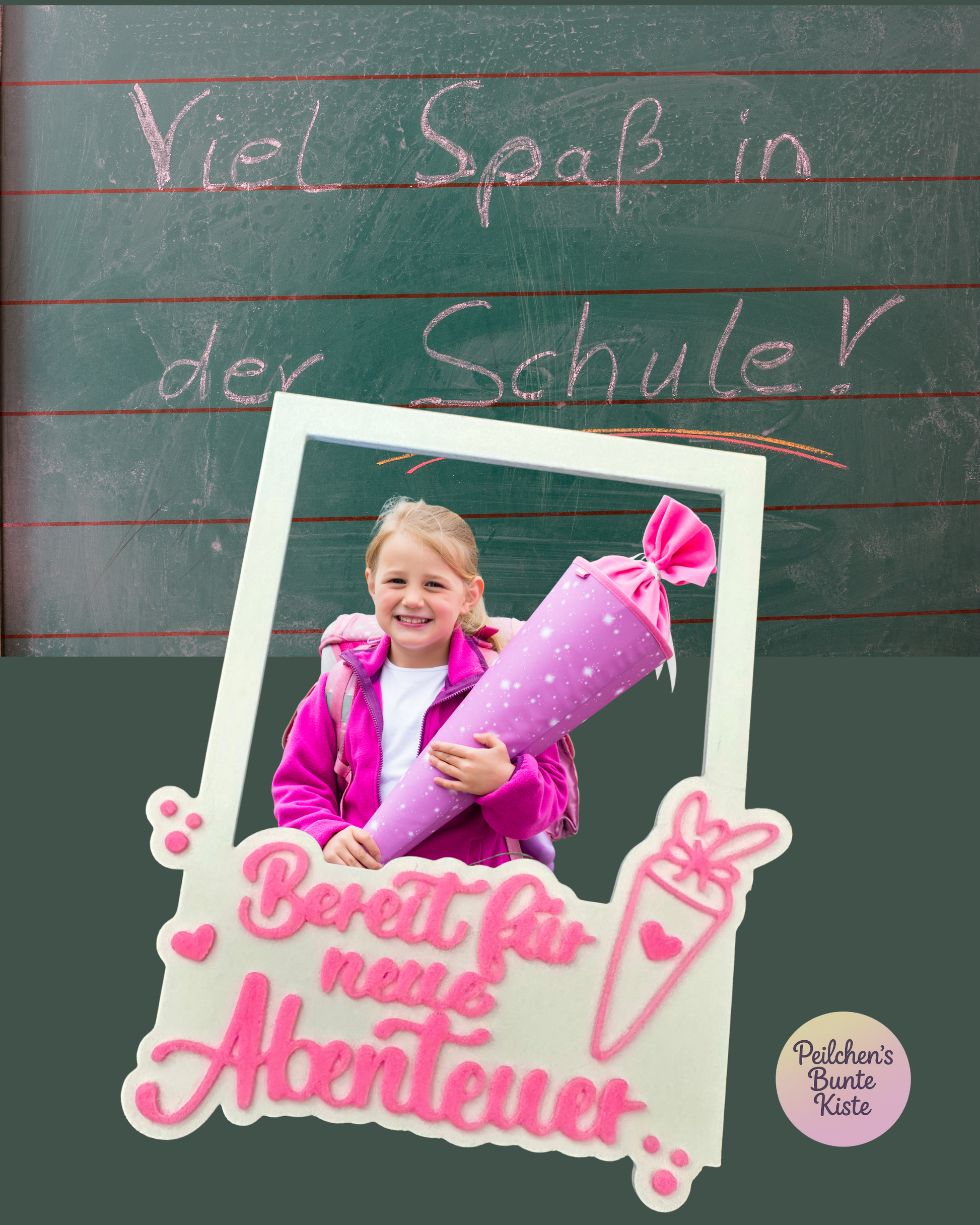 Polaroid-Fotorahmen zur Einschulung – Foto-Prop für den 1. Schultag
