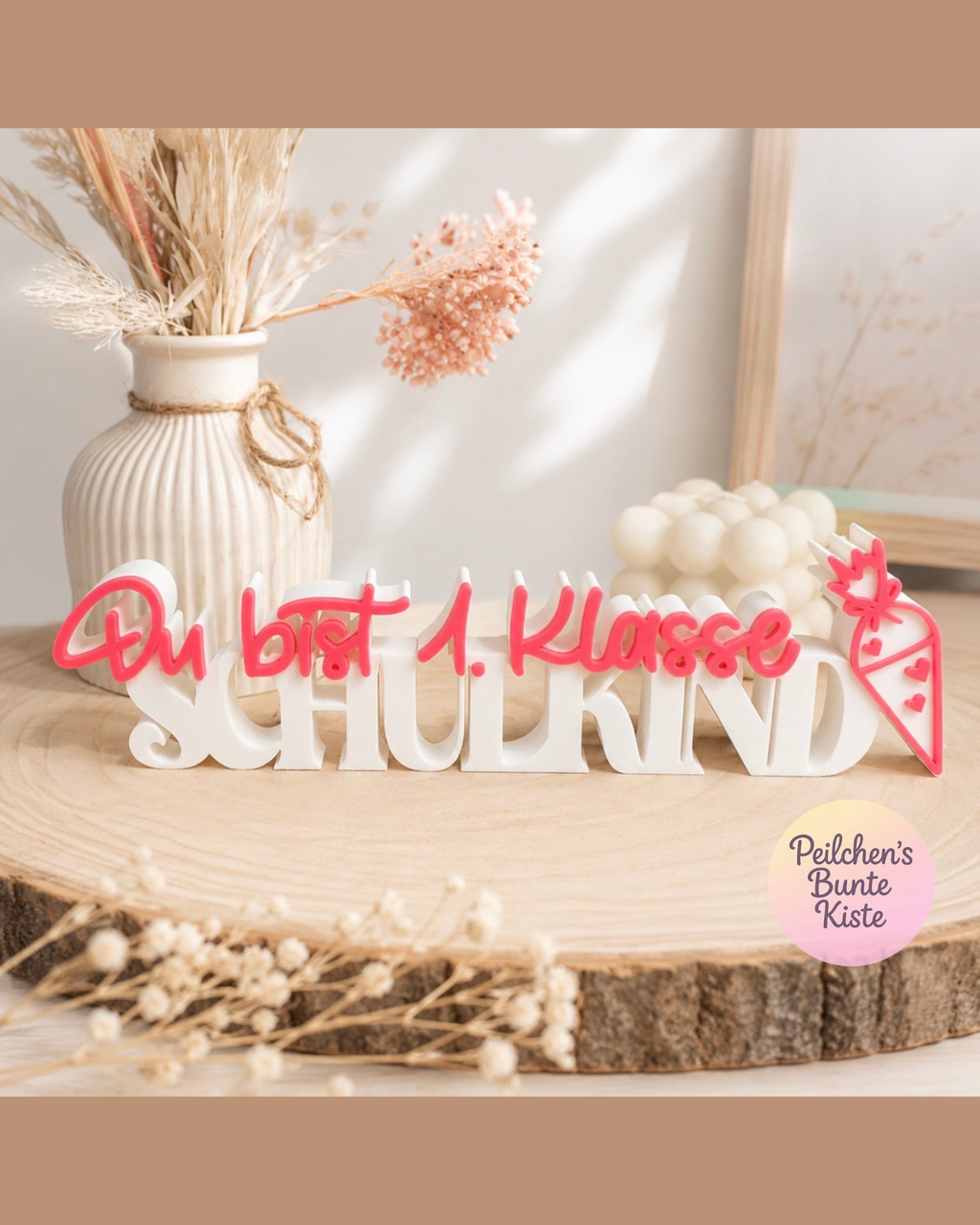 Schulkind Deko, Du bist 1. Klasse,3D-Druck Deko Aufsteller, Einschulung, Geschenk Mädchen und Jungen Farbe Personalisierbar, Schulanfang