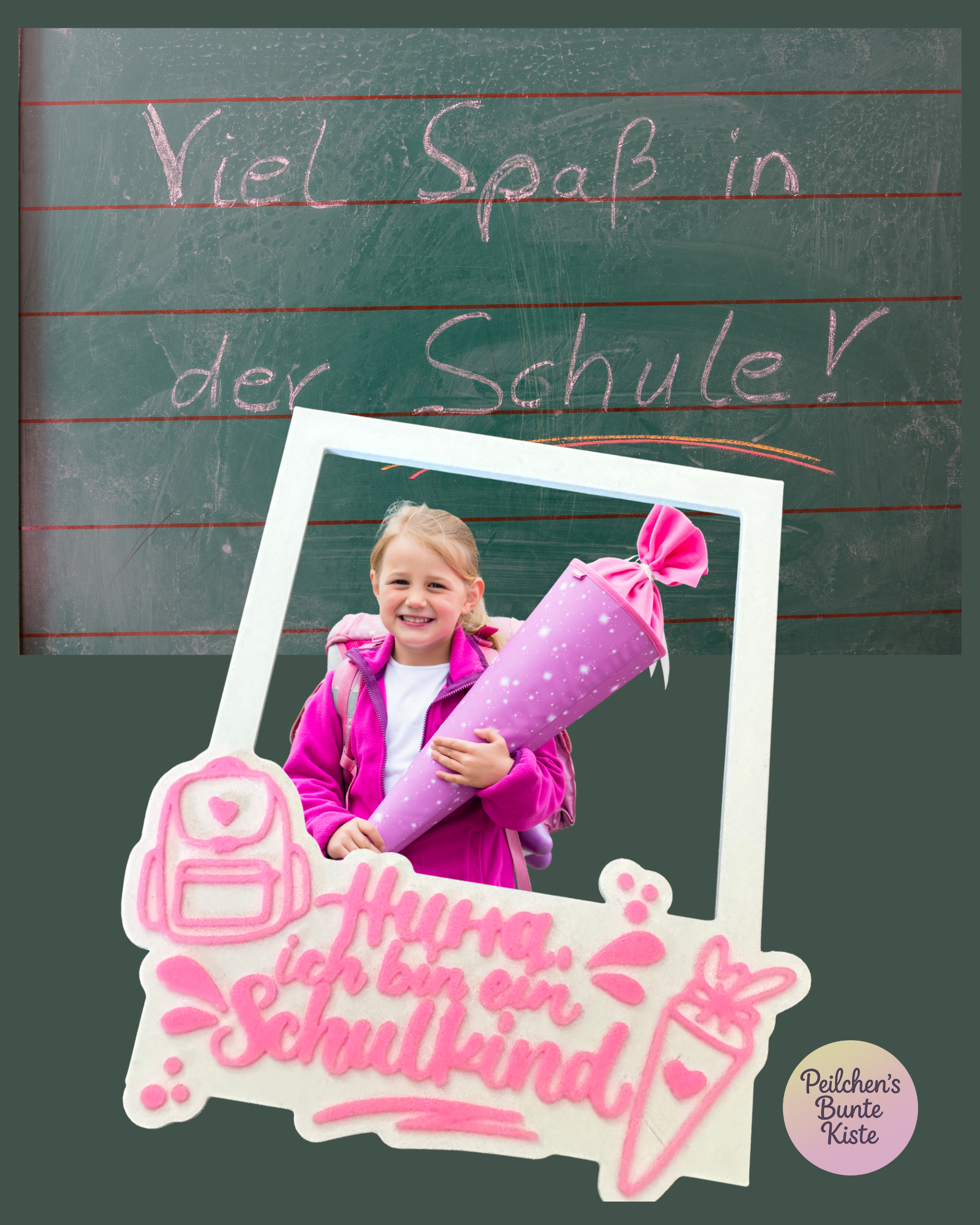 Polaroid-Fotorahmen zur Einschulung – Foto-Prop für den 1. Schultag