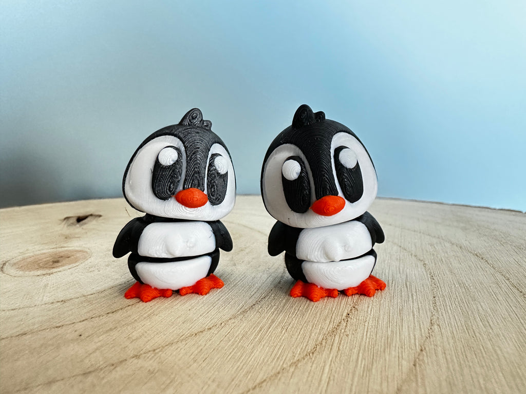 Pinguin-Diorama „Eismeer“ – Set mit drei süßen Pinguinen | Handgemachtes Geschenk & Winterdeko