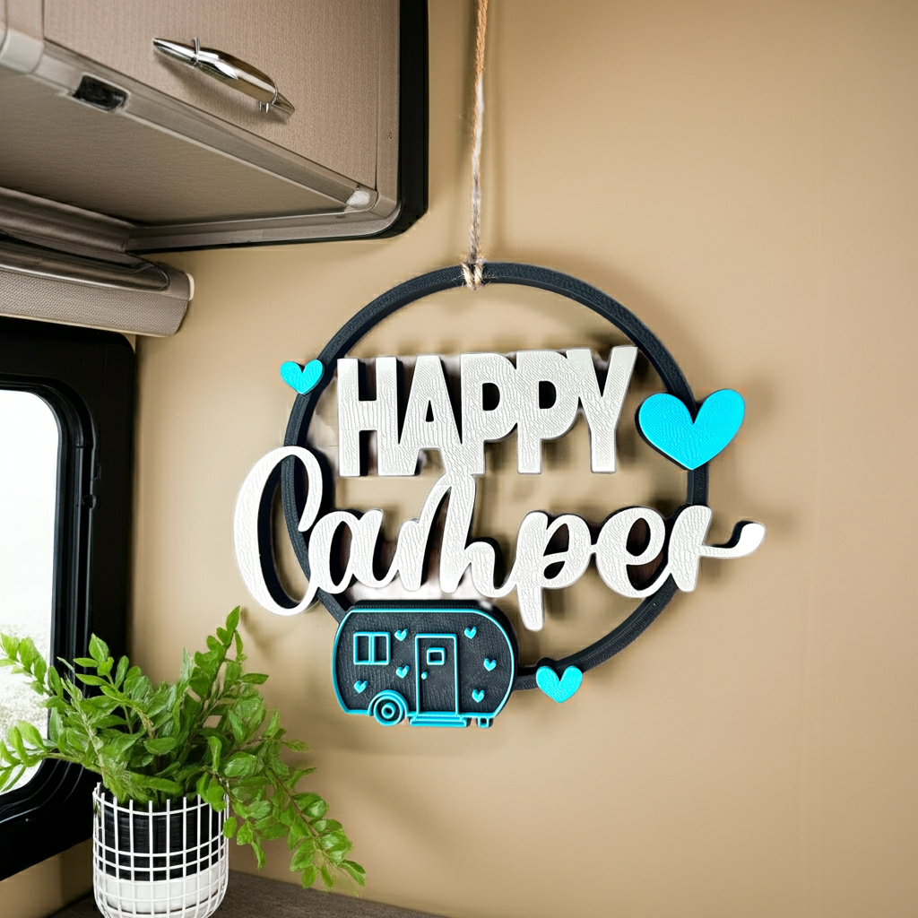 Happy Camper Deurhanger – Decoratie voor caravans, campers en huis