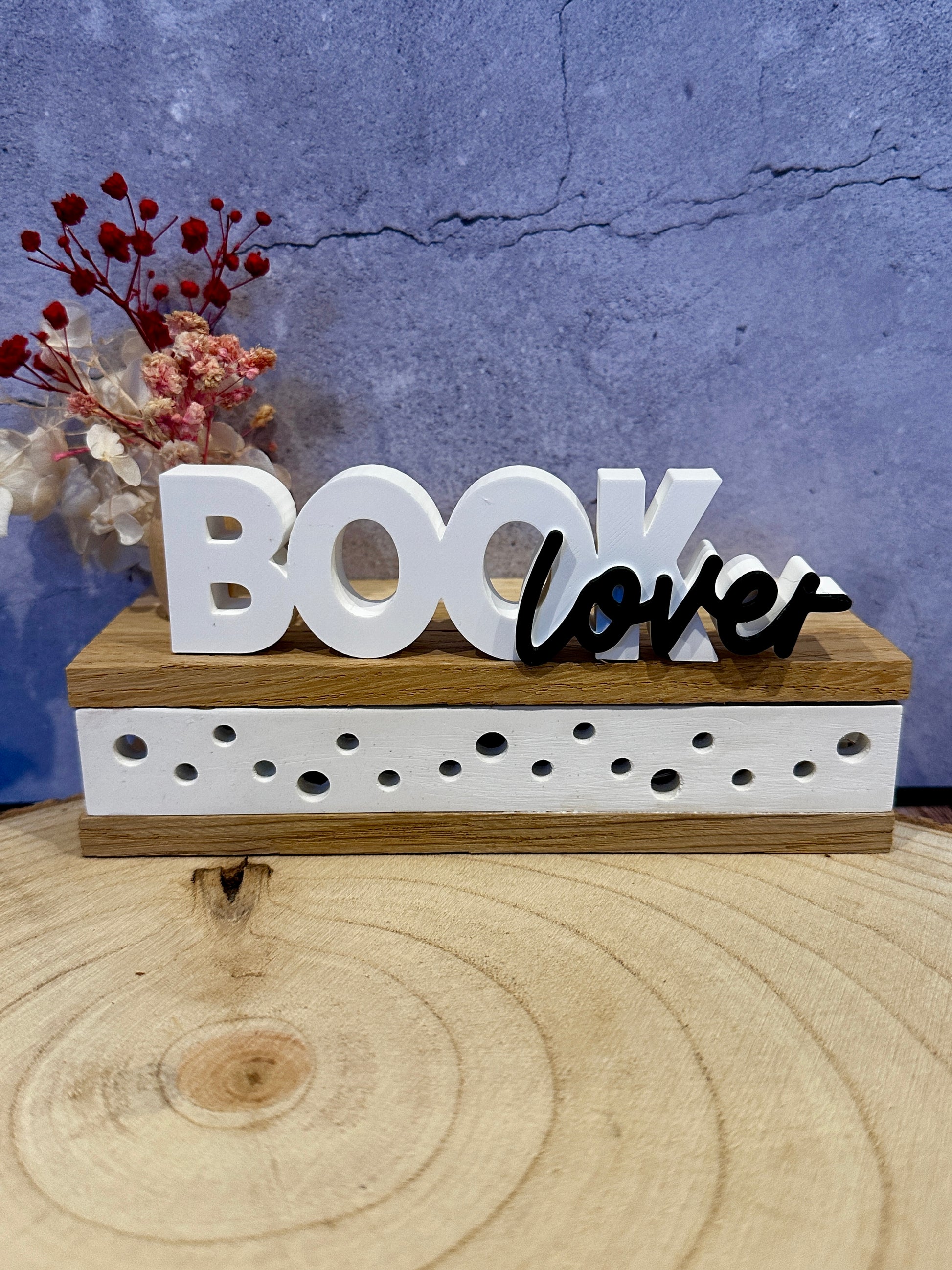 BOOK love – Deko Schriftzug für Bücherliebhaber