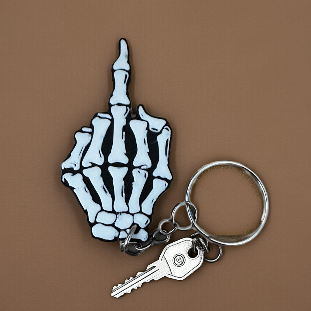 Skelett Mittelfinger Schlüsselanhänger – cooles Statement & Geschenkidee