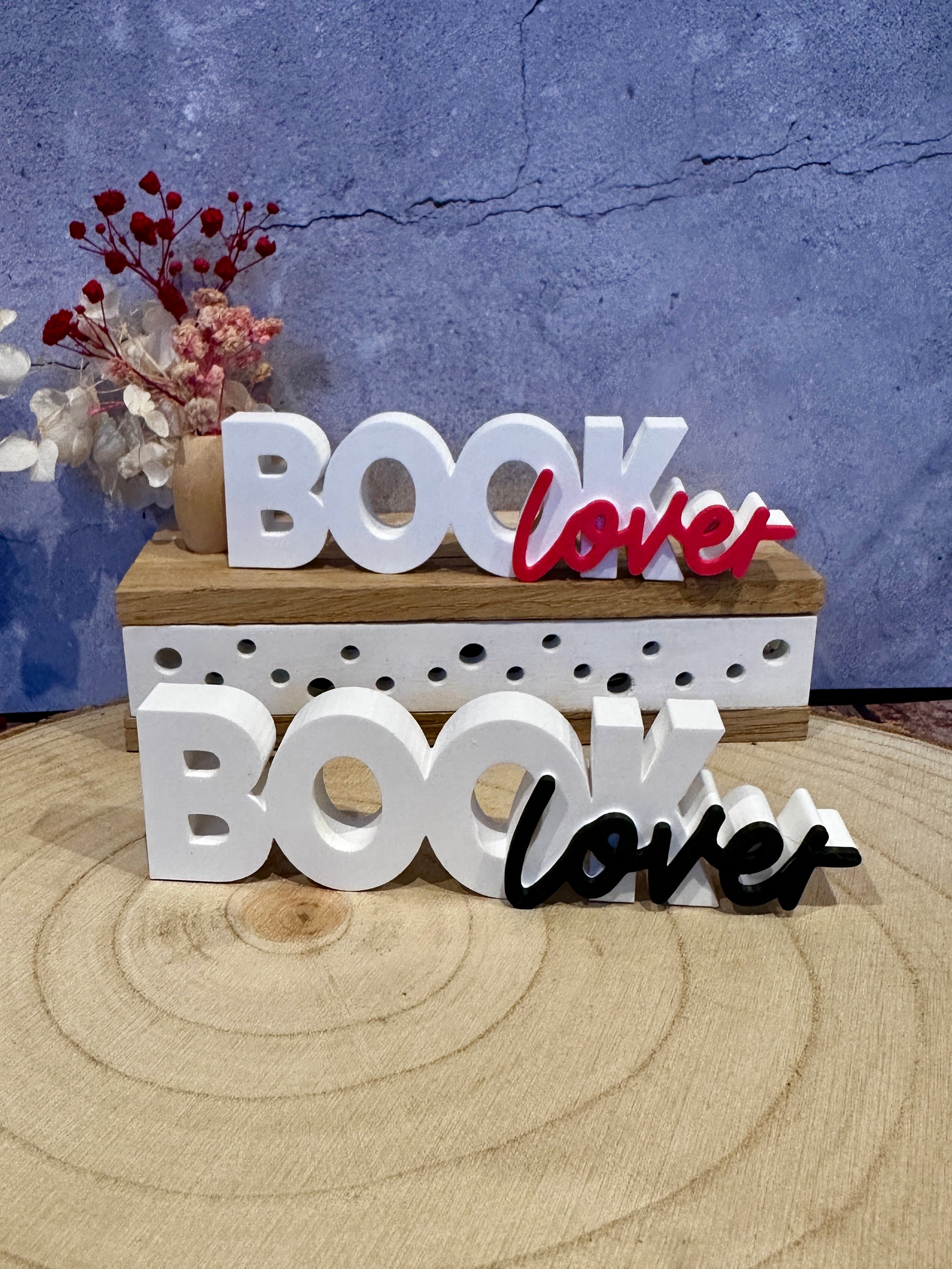 BOOK love – Deko Schriftzug für Bücherliebhaber