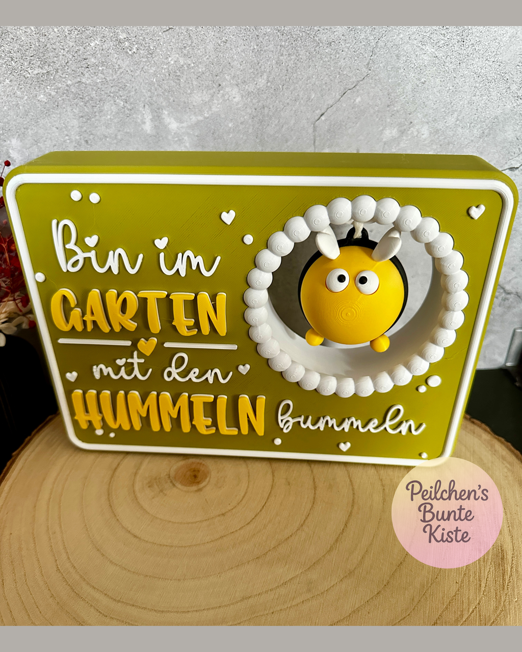 Gartenschild mit Hummel „Horsti“ – Humorvolle Deko für Beet, Garten & Pflanzkübel