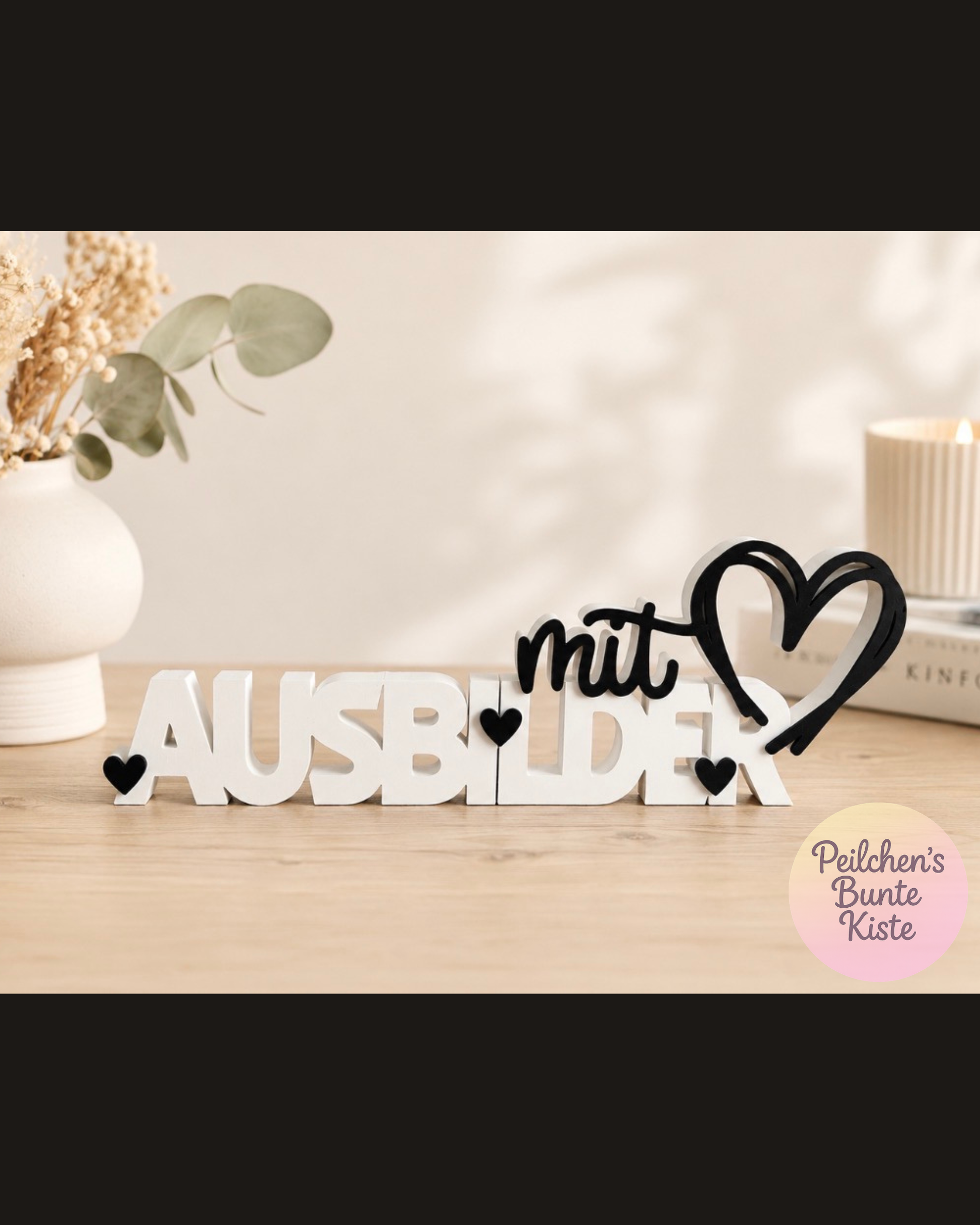 Ausbilder mit Herz – Persönliches Dankeschön zum Ausbildungsabschluss | Dekorativer Schriftzug als Geschenk