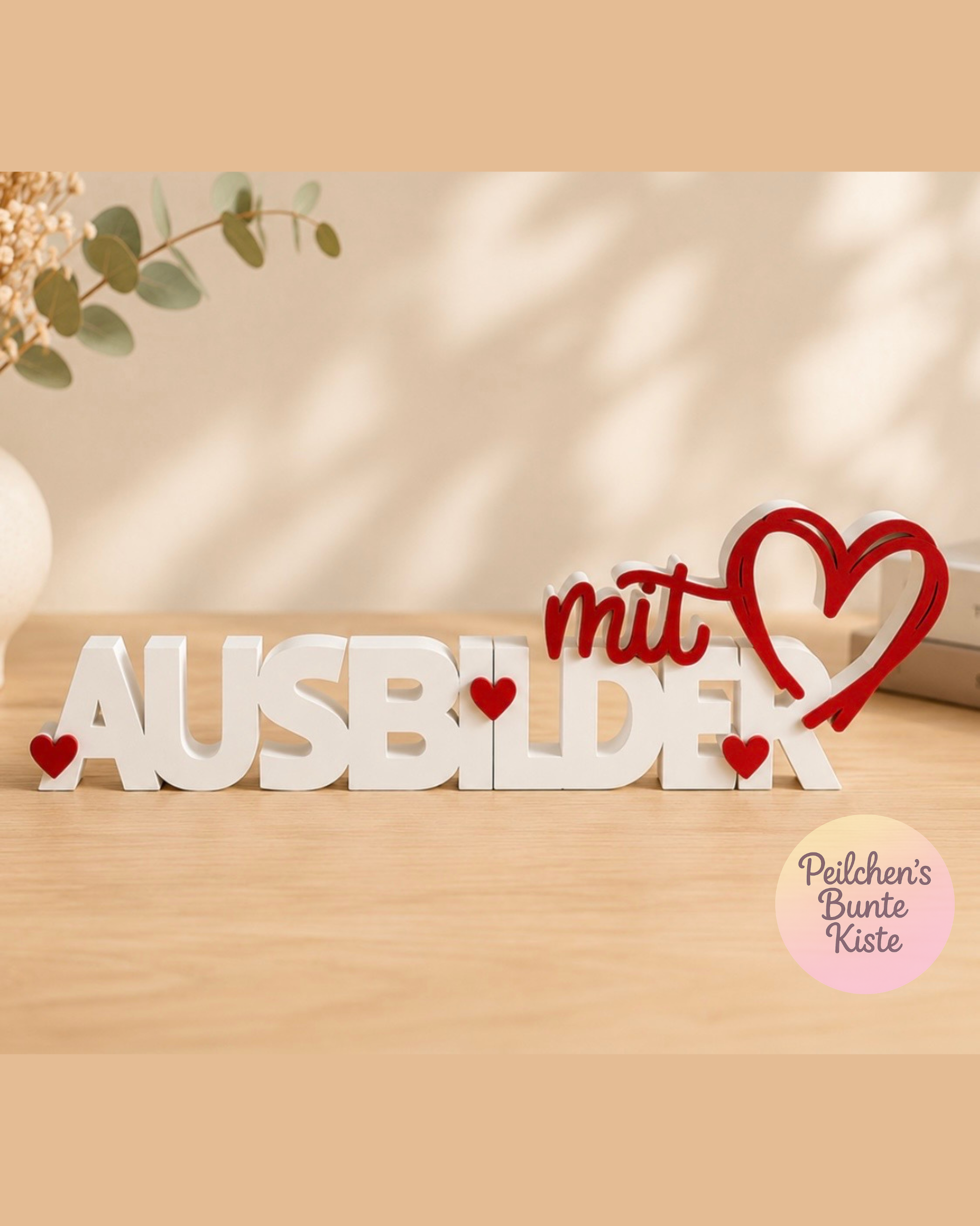 Ausbilder mit Herz – Persönliches Dankeschön zum Ausbildungsabschluss | Dekorativer Schriftzug als Geschenk