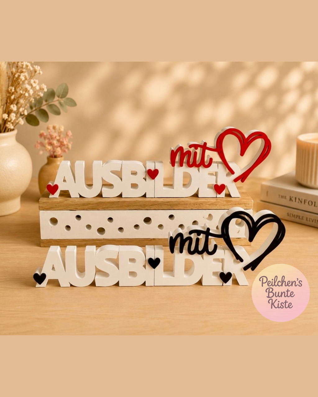 Ausbilder mit Herz – Persönliches Dankeschön zum Ausbildungsabschluss | Dekorativer Schriftzug als Geschenk