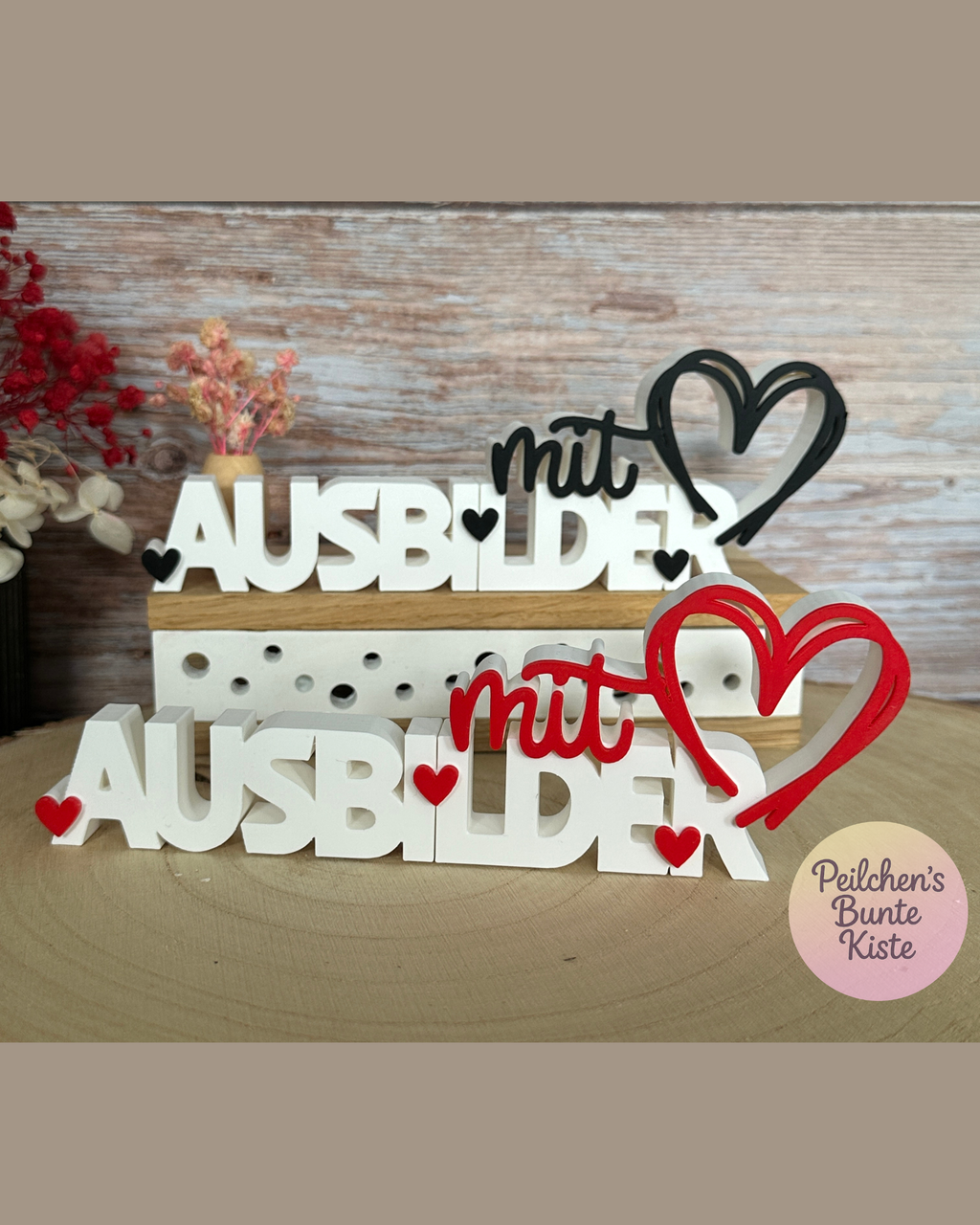 Ausbilder mit Herz – Persönliches Dankeschön zum Ausbildungsabschluss | Dekorativer Schriftzug als Geschenk