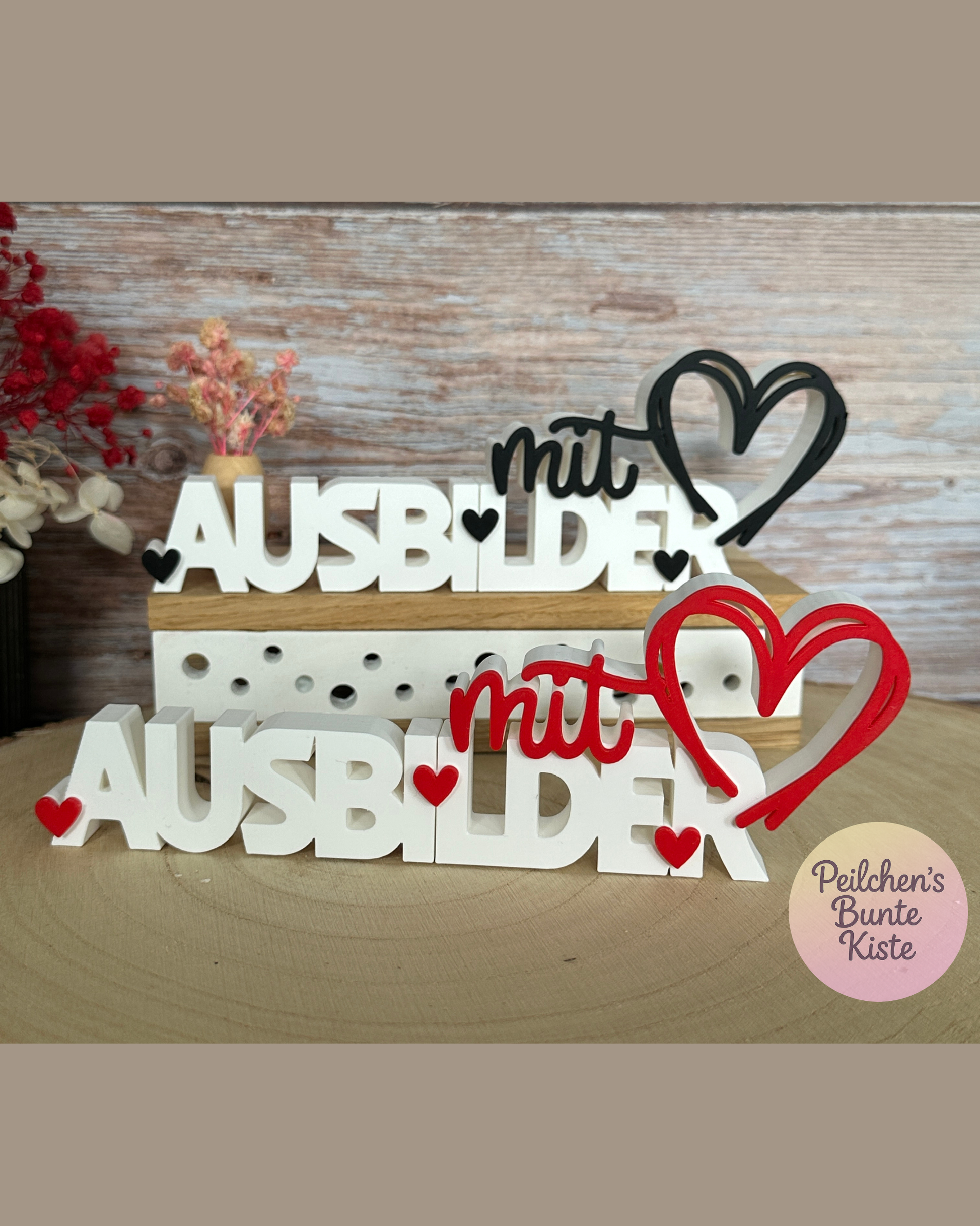 Ausbilder mit Herz – Persönliches Dankeschön zum Ausbildungsabschluss | Dekorativer Schriftzug als Geschenk