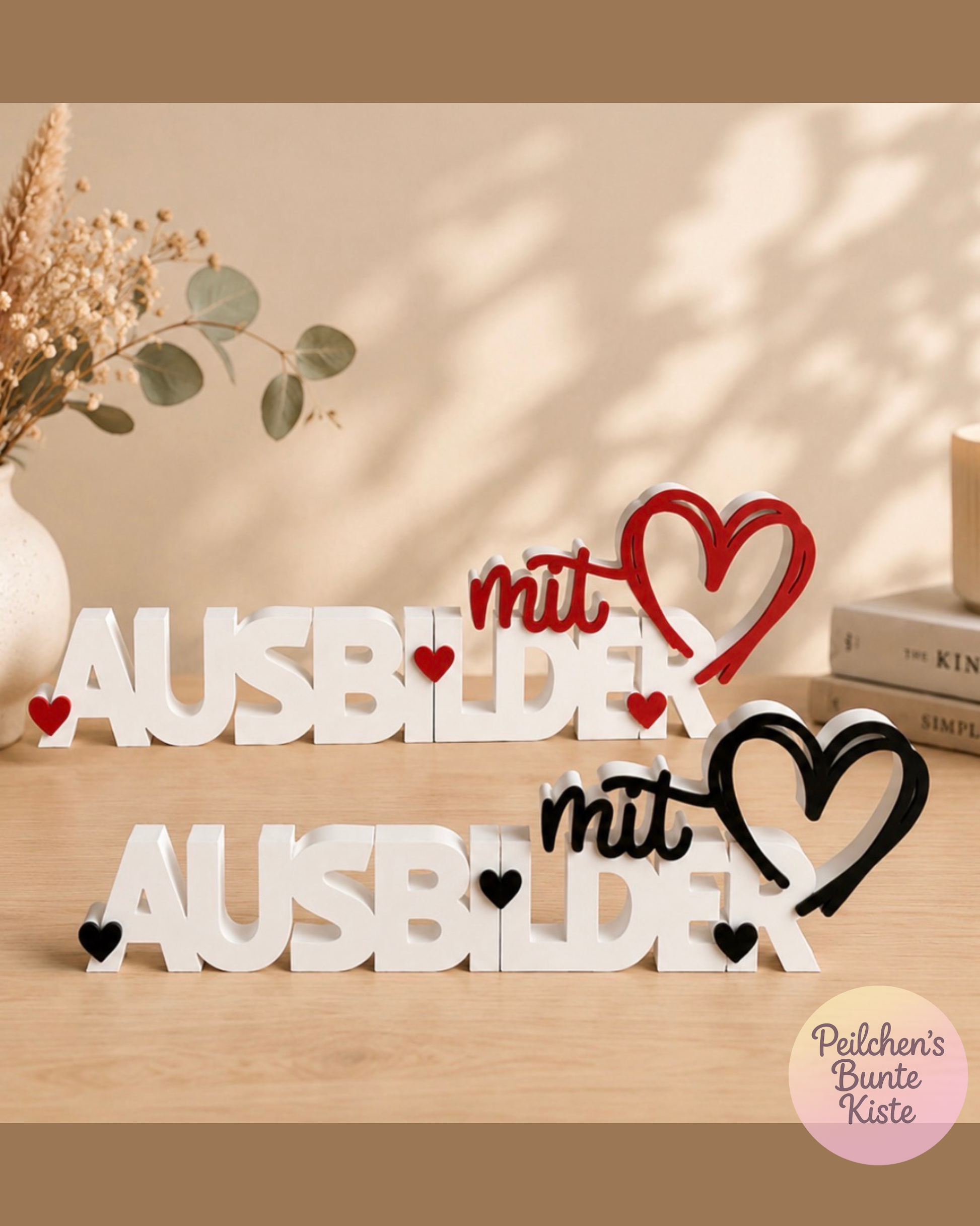 Ausbilder mit Herz – Persönliches Dankeschön zum Ausbildungsabschluss | Dekorativer Schriftzug als Geschenk