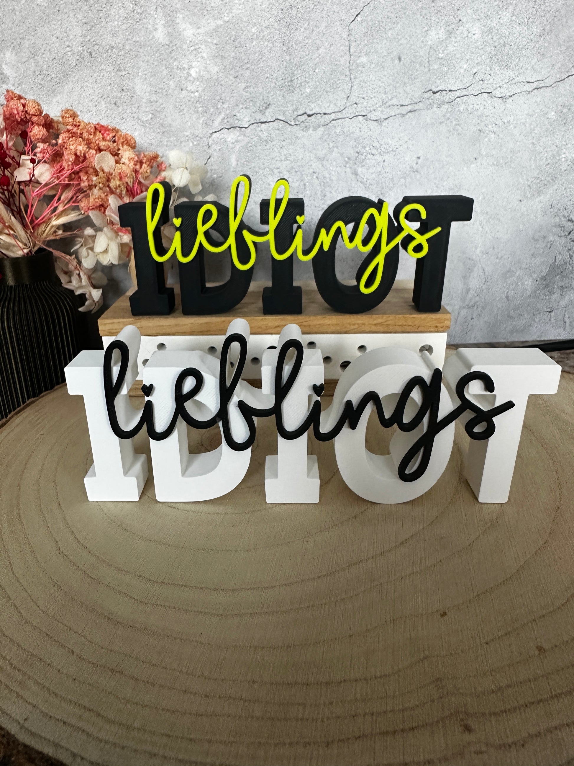 Favoriete idioot – Humoristische decoratie met hartje | Grappige tekst als cadeau