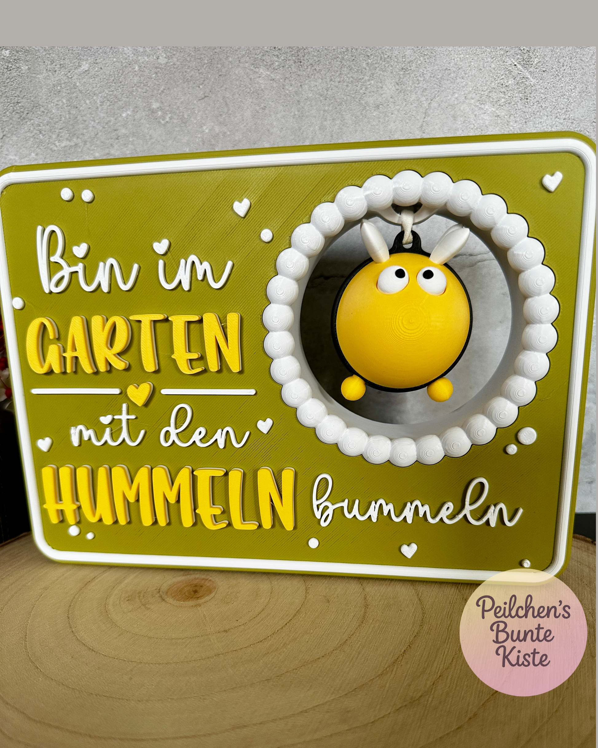 Gartenschild mit Hummel „Horsti“ – Humorvolle Deko für Beet, Garten & Pflanzkübel