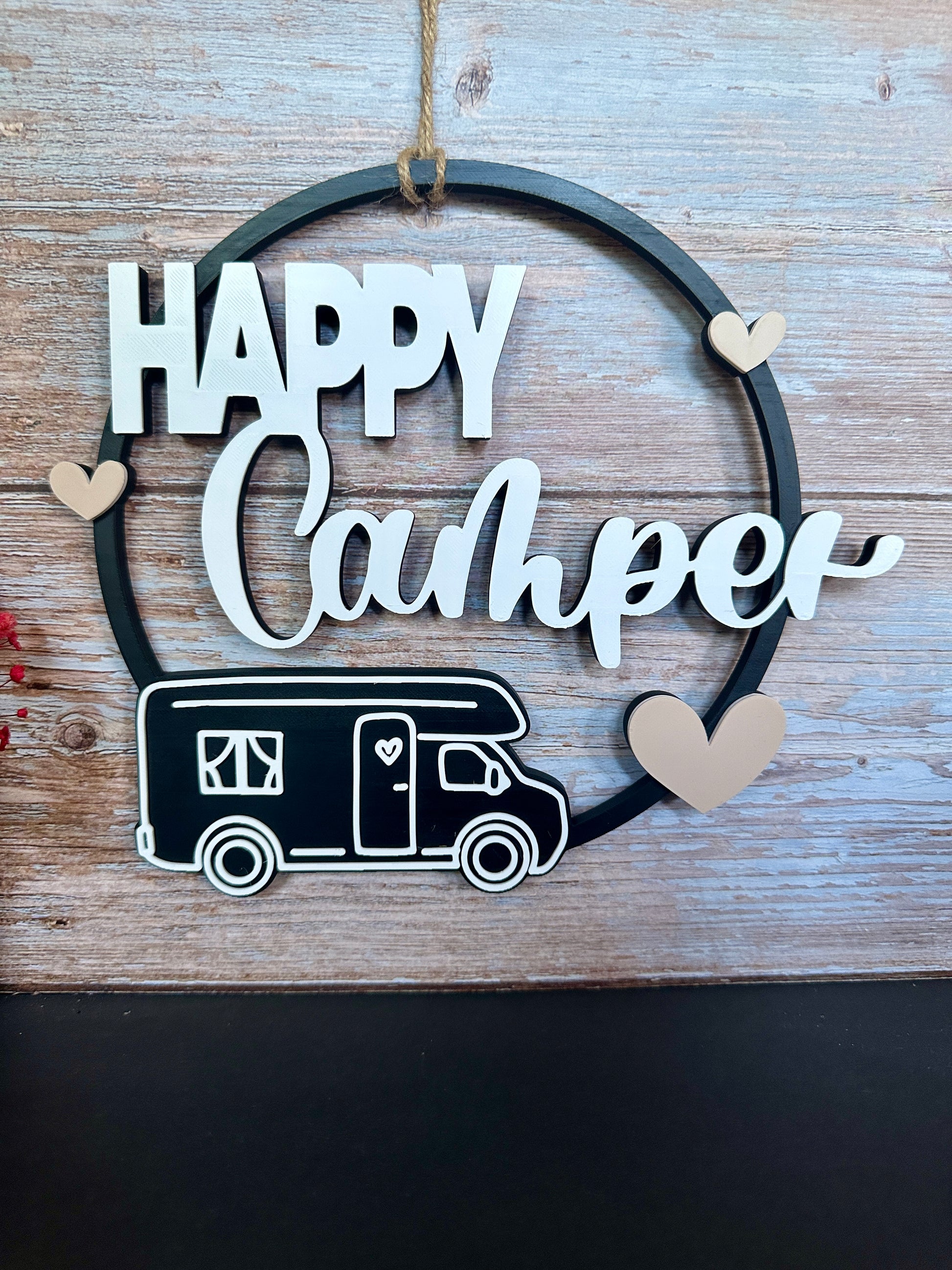 Happy Camper Deurhanger – Decoratie voor caravans, campers en huis