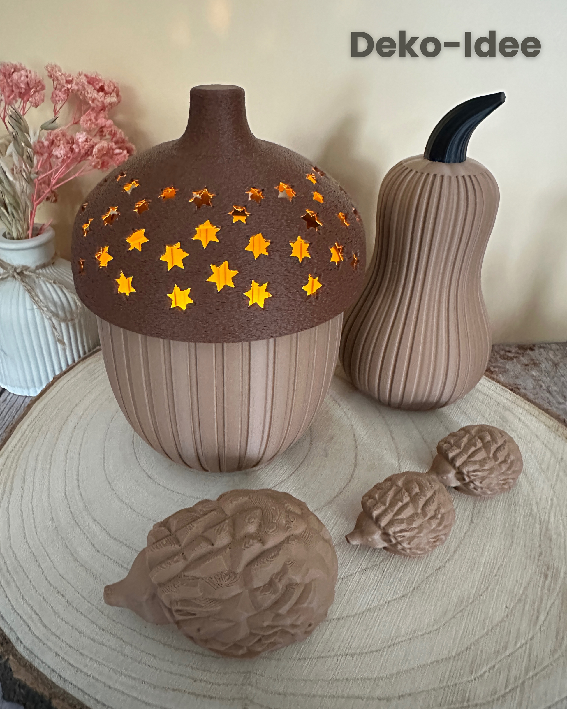 Herbstliche Igel-Familie – dekoratives 3er-Set für Zuhause