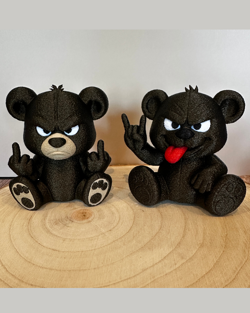 Rocker Bear-figuurtjes 🐻🤘🖕 – Een grappig decoratie- en cadeau-idee voor rock- en metalfans