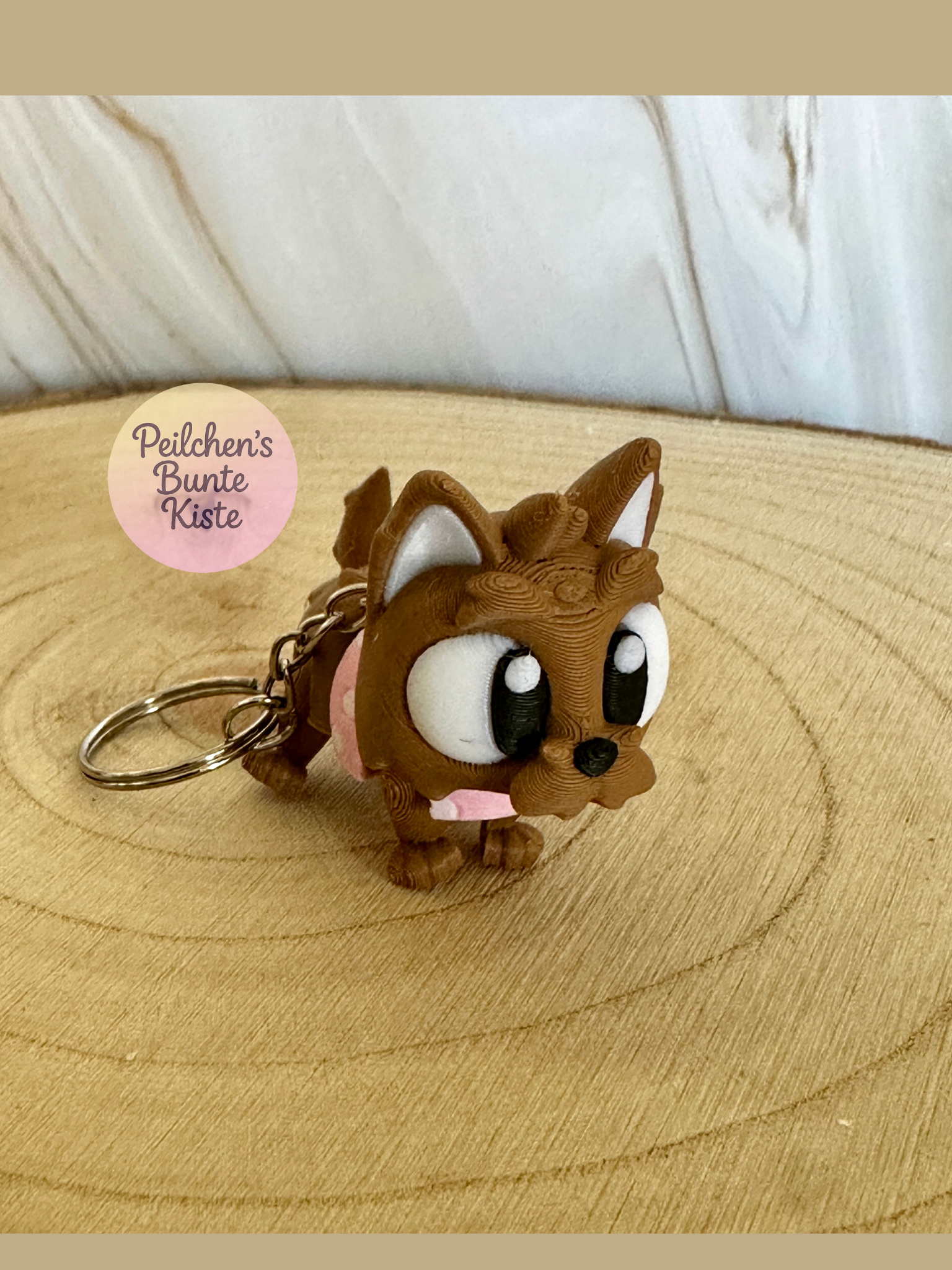 Yorkshire Terrier Schlüsselanhänger – niedlicher Hund mit rosa Pullover | Geschenk für Hundefans