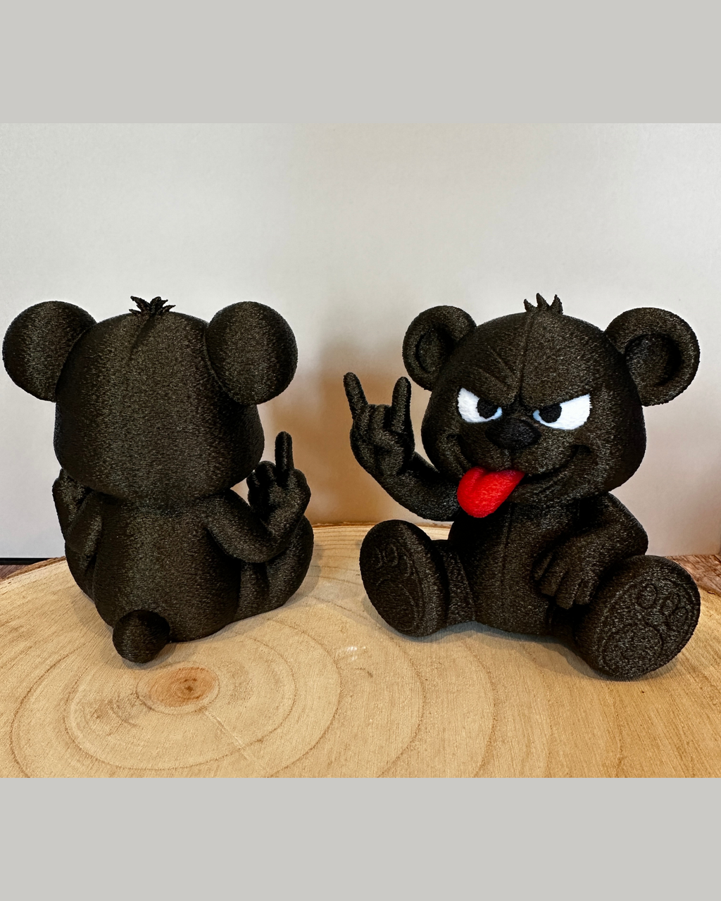 Rocker Bear-figuurtjes 🐻🤘🖕 – Een grappig decoratie- en cadeau-idee voor rock- en metalfans
