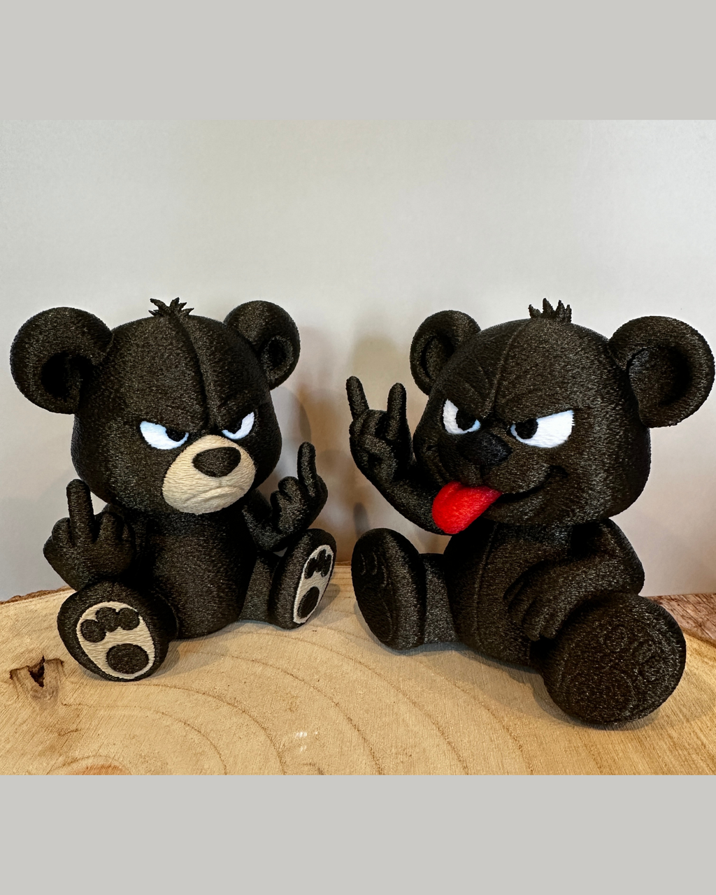 Rocker Bear-figuurtjes 🐻🤘🖕 – Een grappig decoratie- en cadeau-idee voor rock- en metalfans