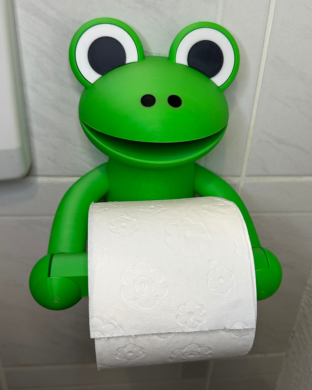 Vrolijke kikker - toiletpapierhouder voor in de badkamer, een leuk cadeau-idee
