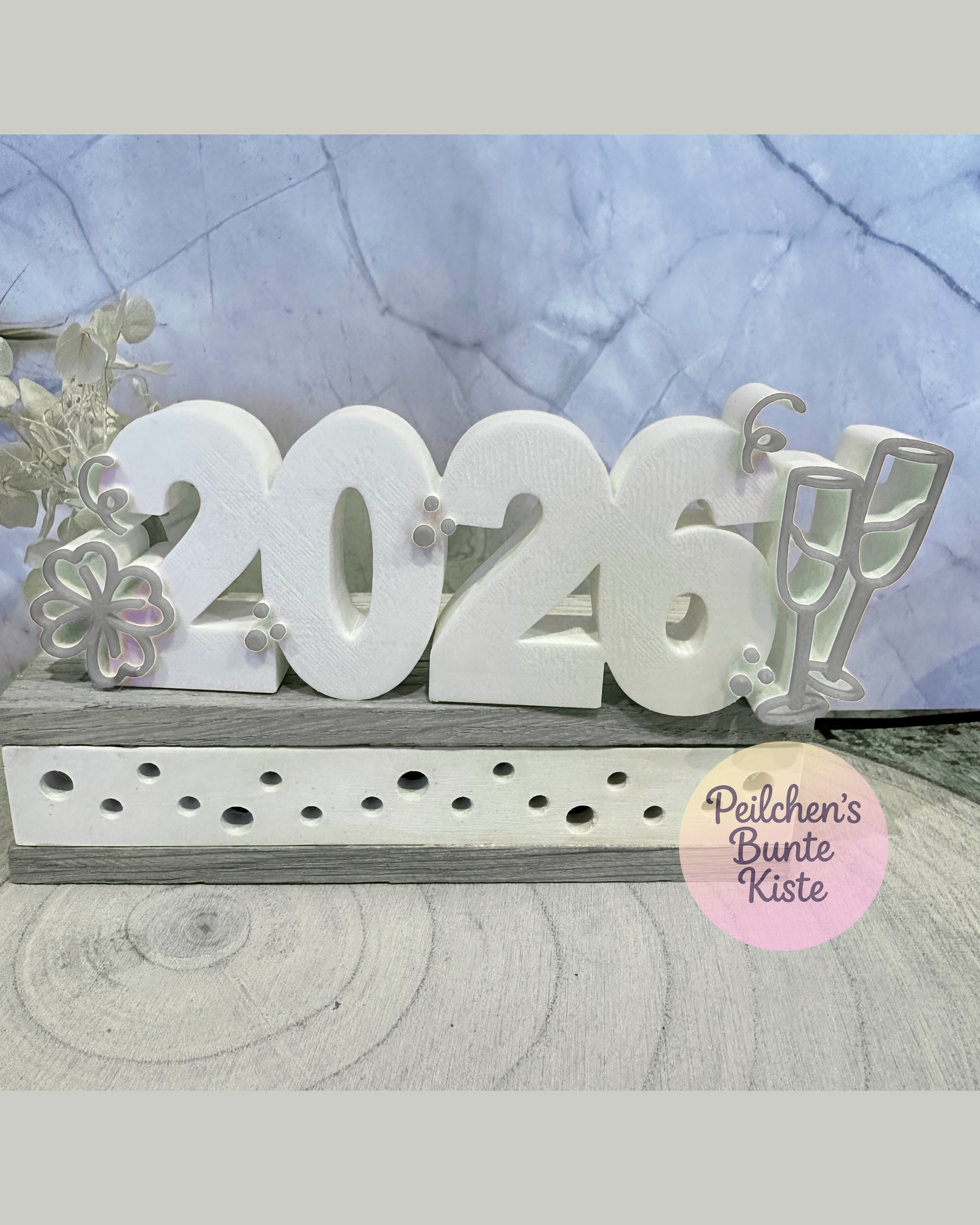 Nieuwjaarsdecoraties 2026 met champagneglazen – Stijlvolle tafeldecoraties voor oudejaarsavond – Cadeau voor de jaarwisseling