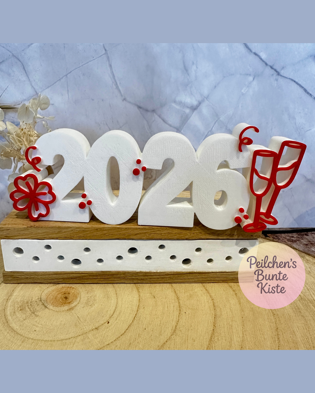 Nieuwjaarsdecoraties 2026 met champagneglazen – Stijlvolle tafeldecoraties voor oudejaarsavond – Cadeau voor de jaarwisseling