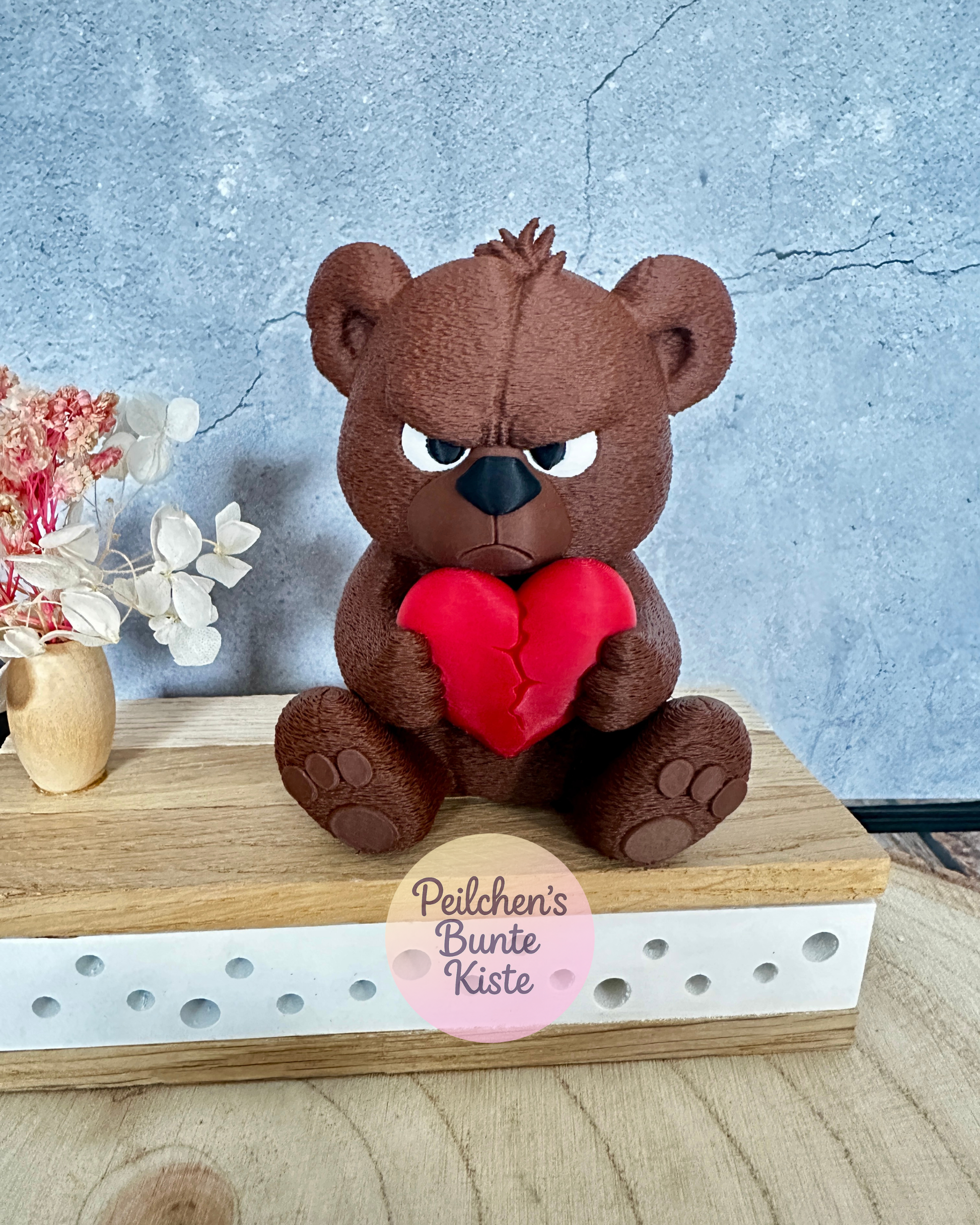 Anti-Valentinstag-Bär – freche Dekofigur mit gebrochenem Herz