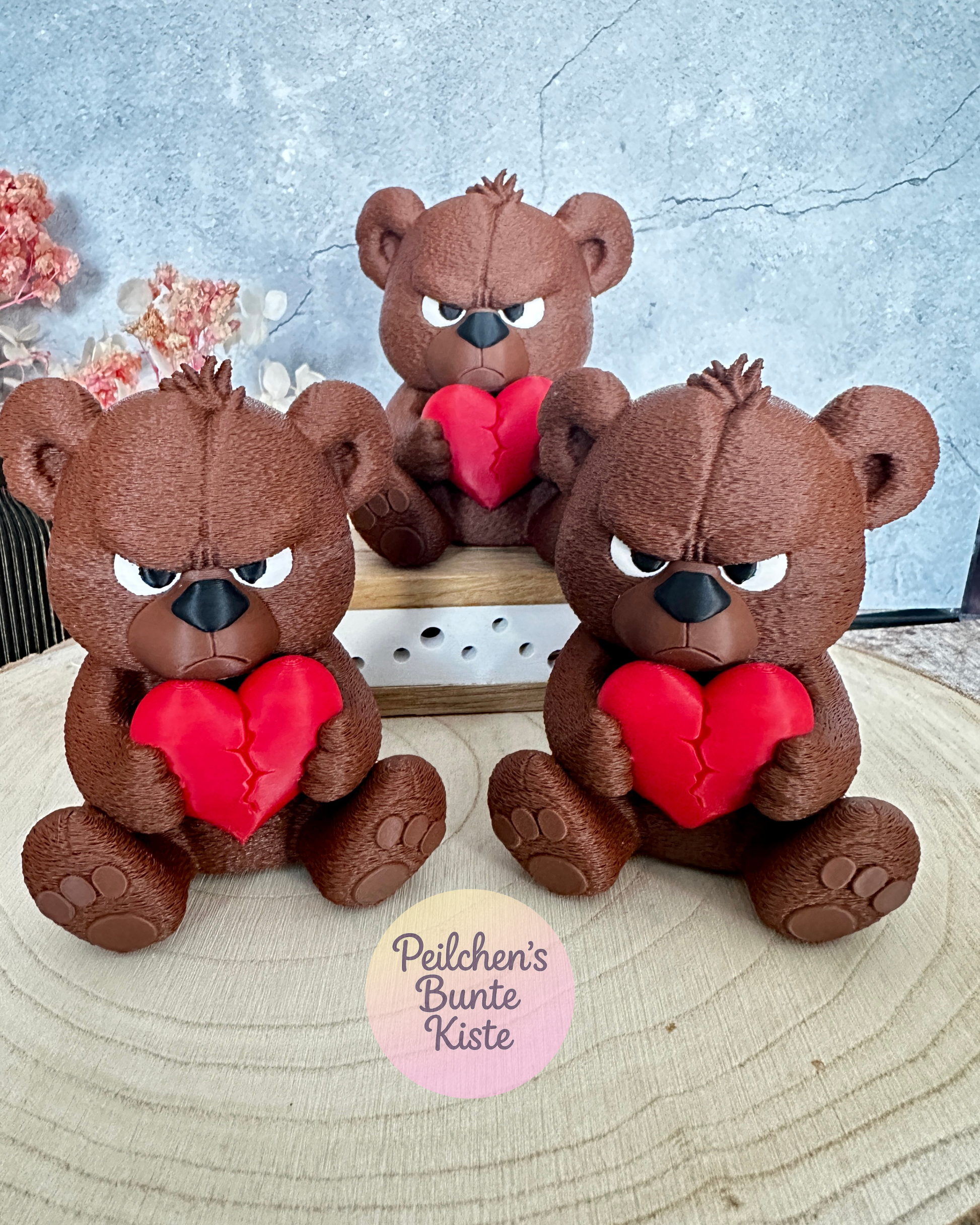 Anti-Valentinstag-Bär – freche Dekofigur mit gebrochenem Herz