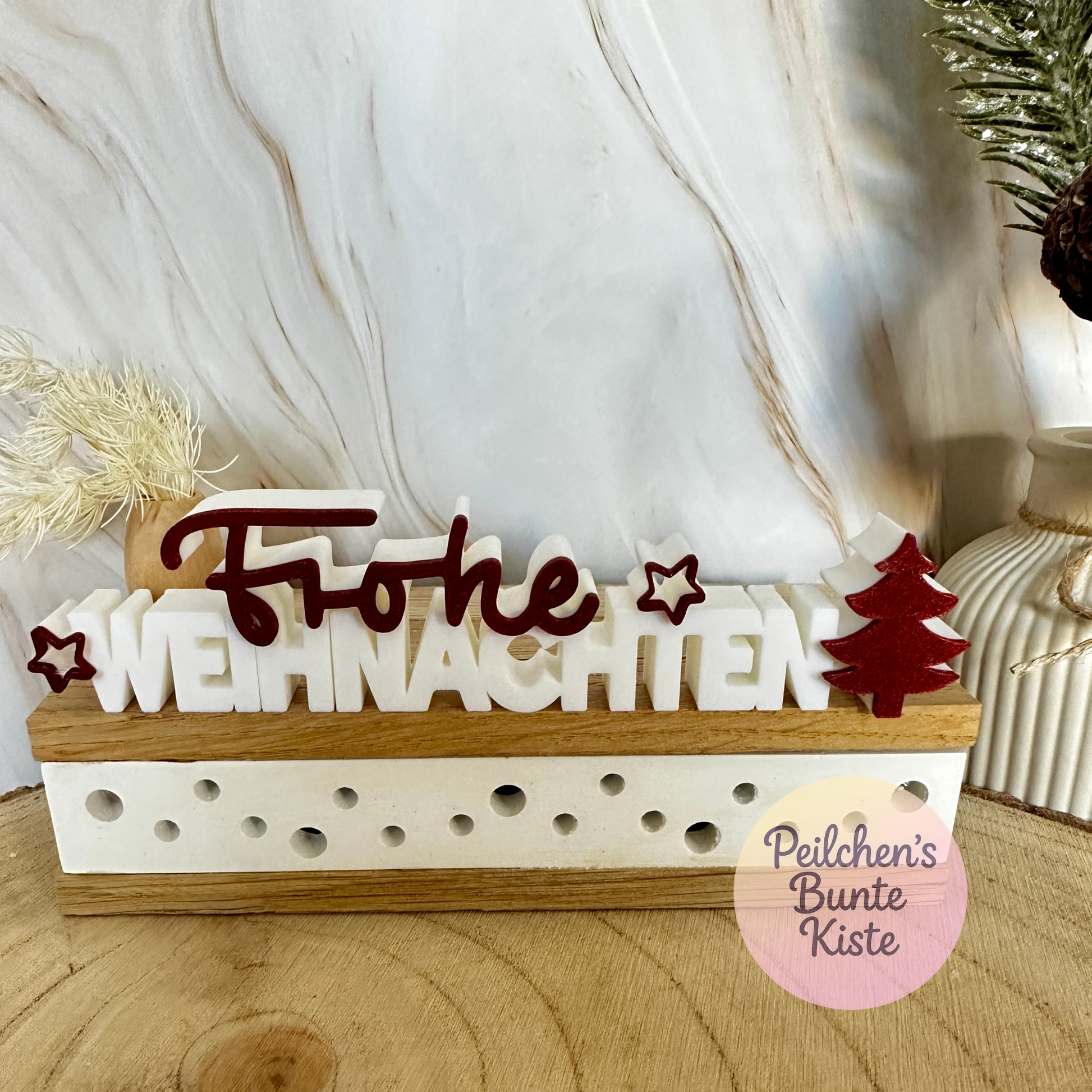 Kerstdecoratiestandaard – versierd met kerstboom of peperkoekmannetje