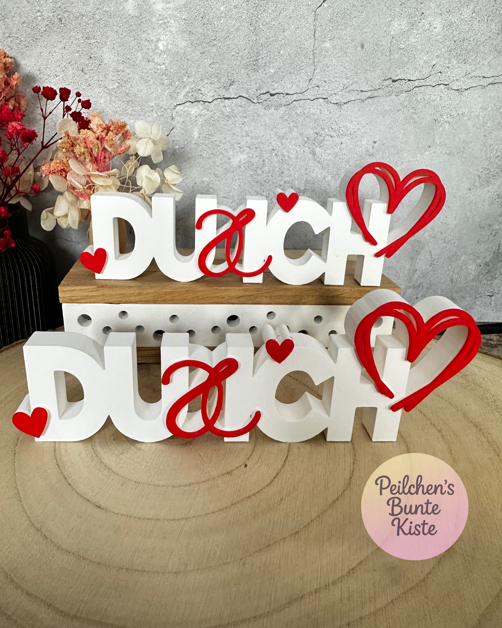 Du & Ich Schriftzug mit Herz – romantische Paar-Deko | Geschenkidee mit Bedeutung