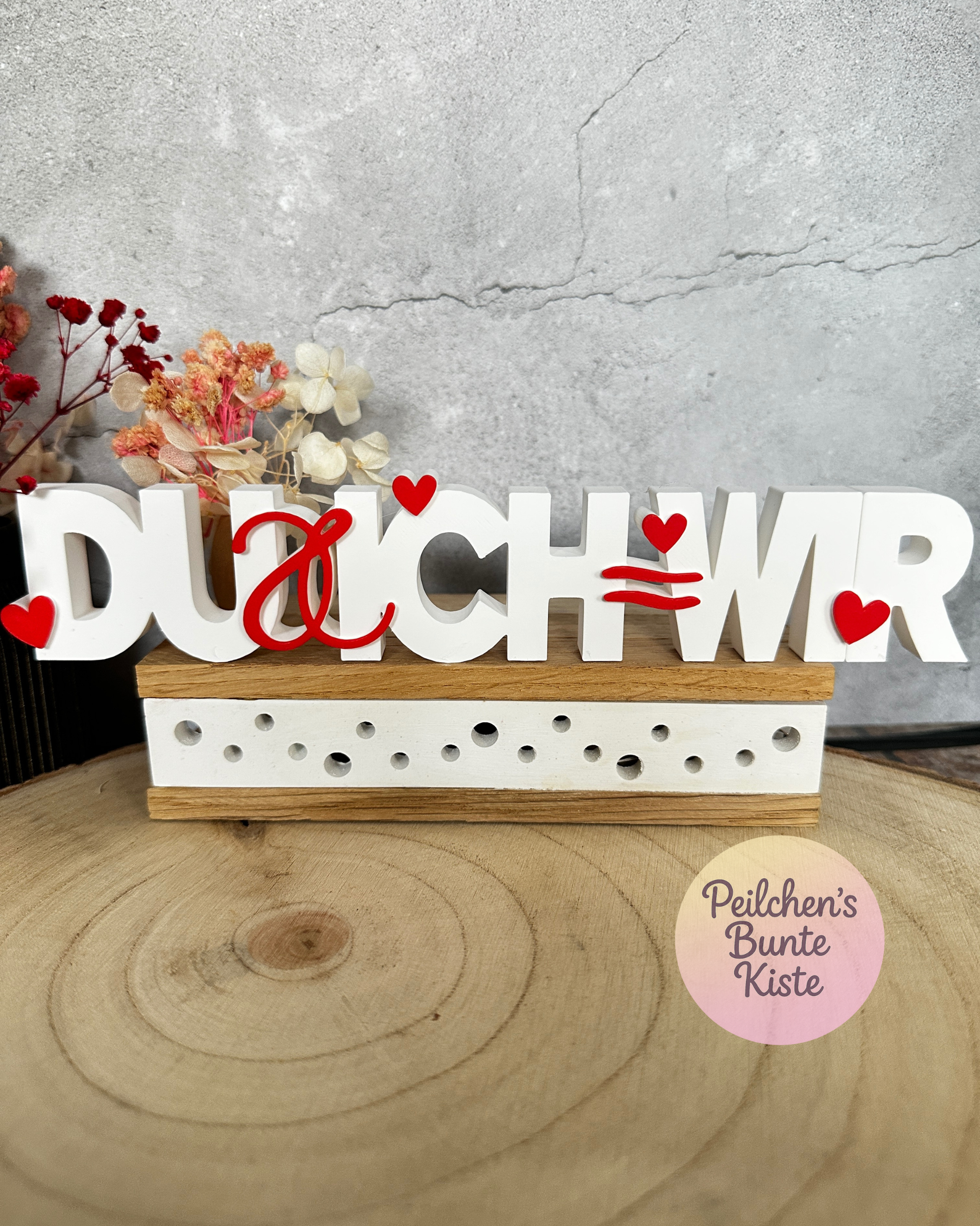 Tekst "Jij &amp; Ik" met hartje – romantische decoratie voor stellen | Cadeau-idee met betekenis