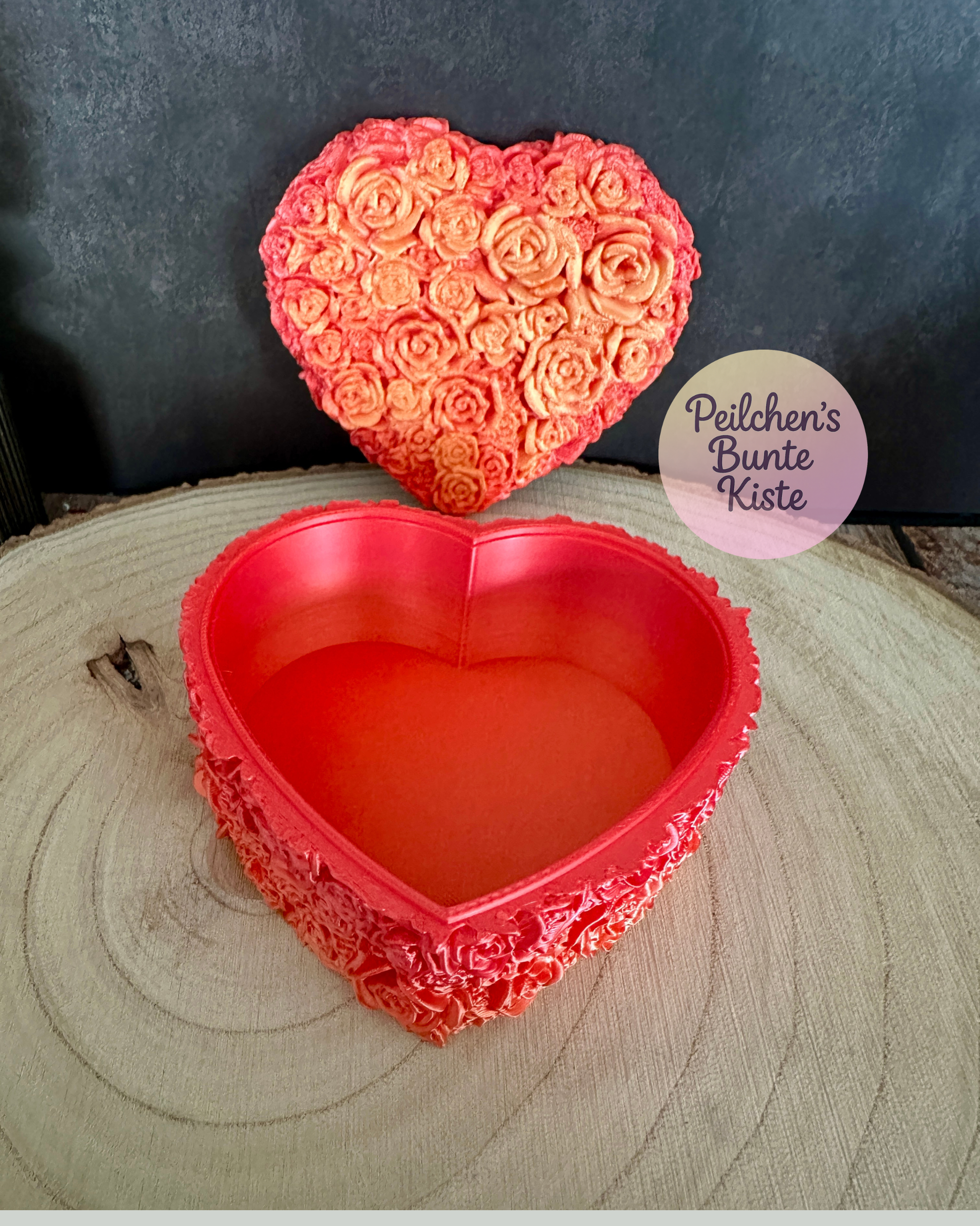 Rosenbär mit Rosenstruktur – einzeln oder als Set mit Herzschatulle | Valentinstagsgeschenk