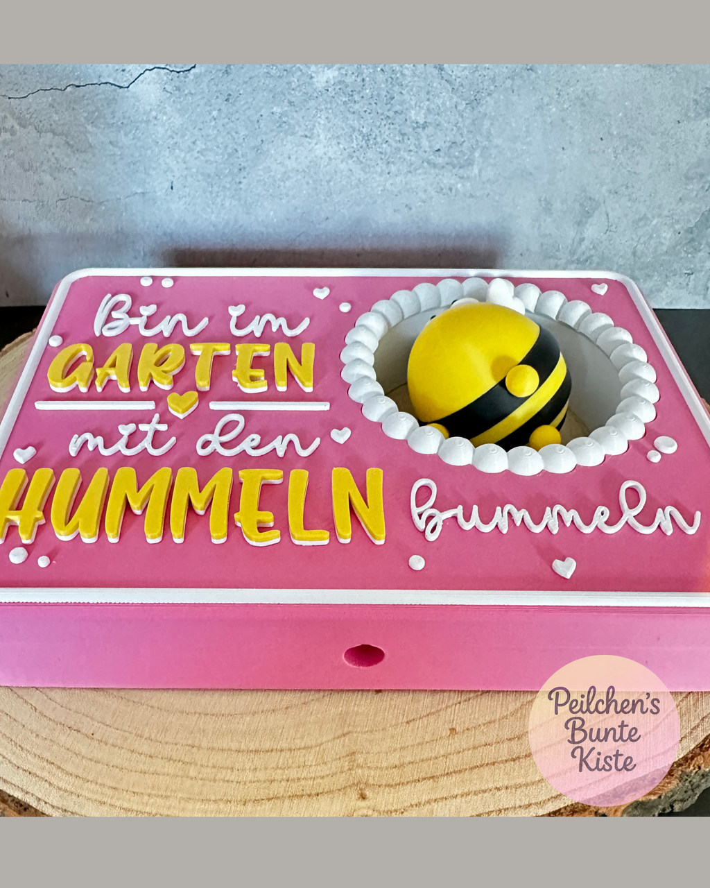 Gartenschild mit Hummel „Horsti“ – Humorvolle Deko für Beet, Garten & Pflanzkübel