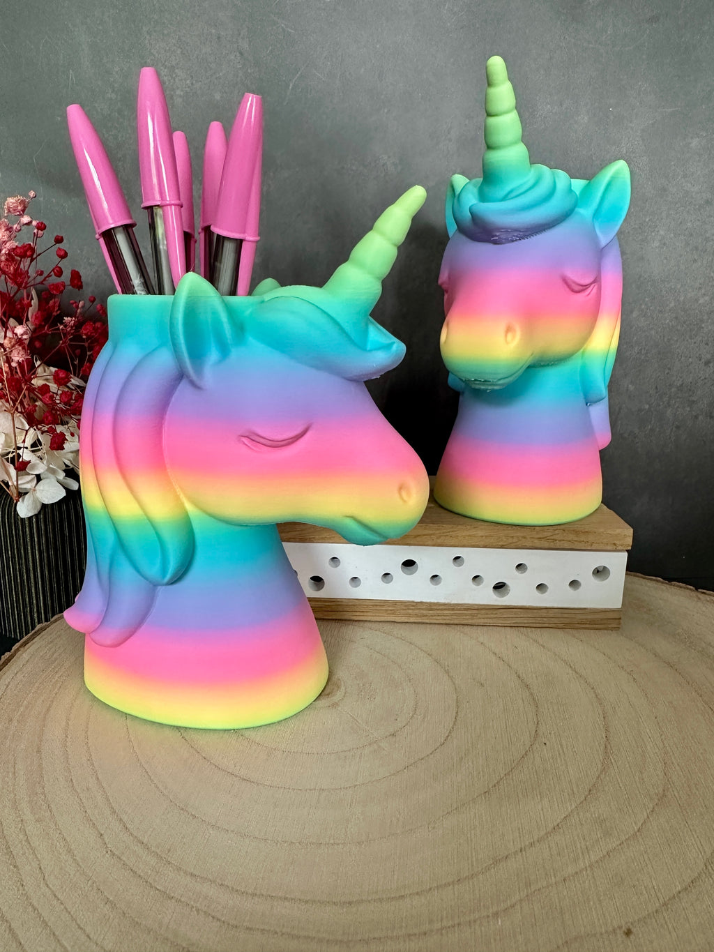 Einhorn Stiftehalter – Regenbogen Deko Geschenk für Schreibtisch & Kinderzimmer
