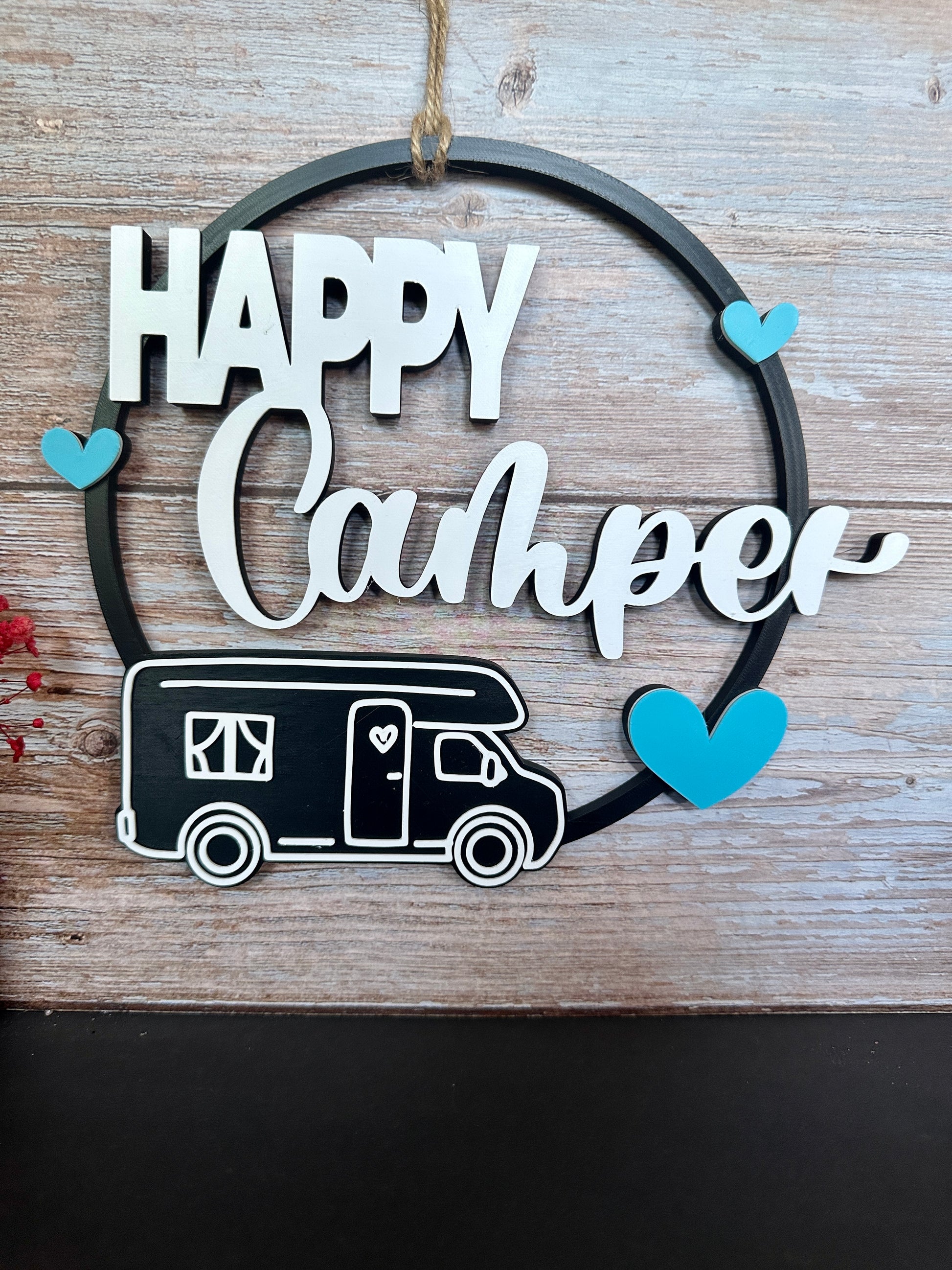 Happy Camper Deurhanger – Decoratie voor caravans, campers en huis