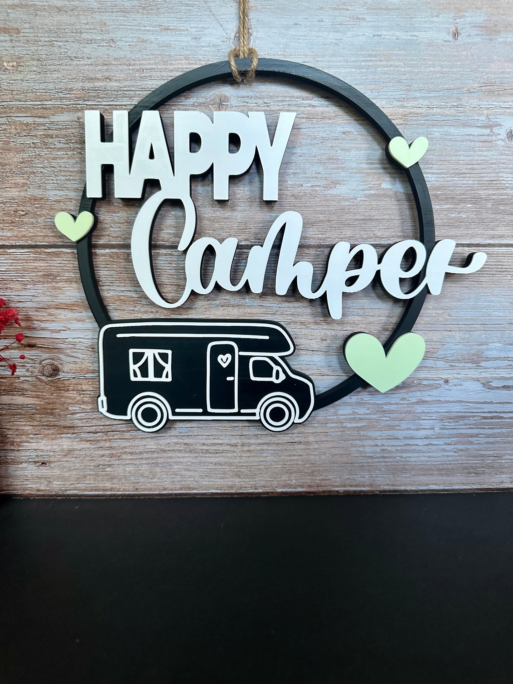 Happy Camper Deurhanger – Decoratie voor caravans, campers en huis