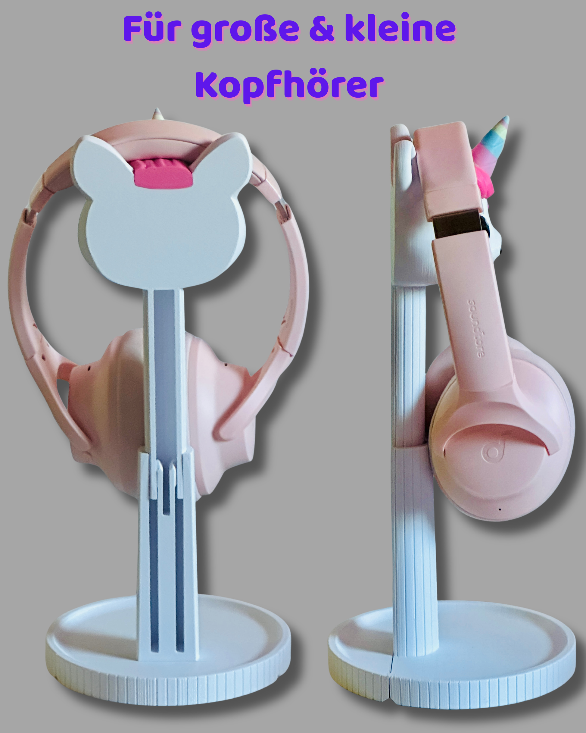 Einhorn Kopfhörerhalter – verstellbar & süße Schreibtisch Deko für Einhorn Fans