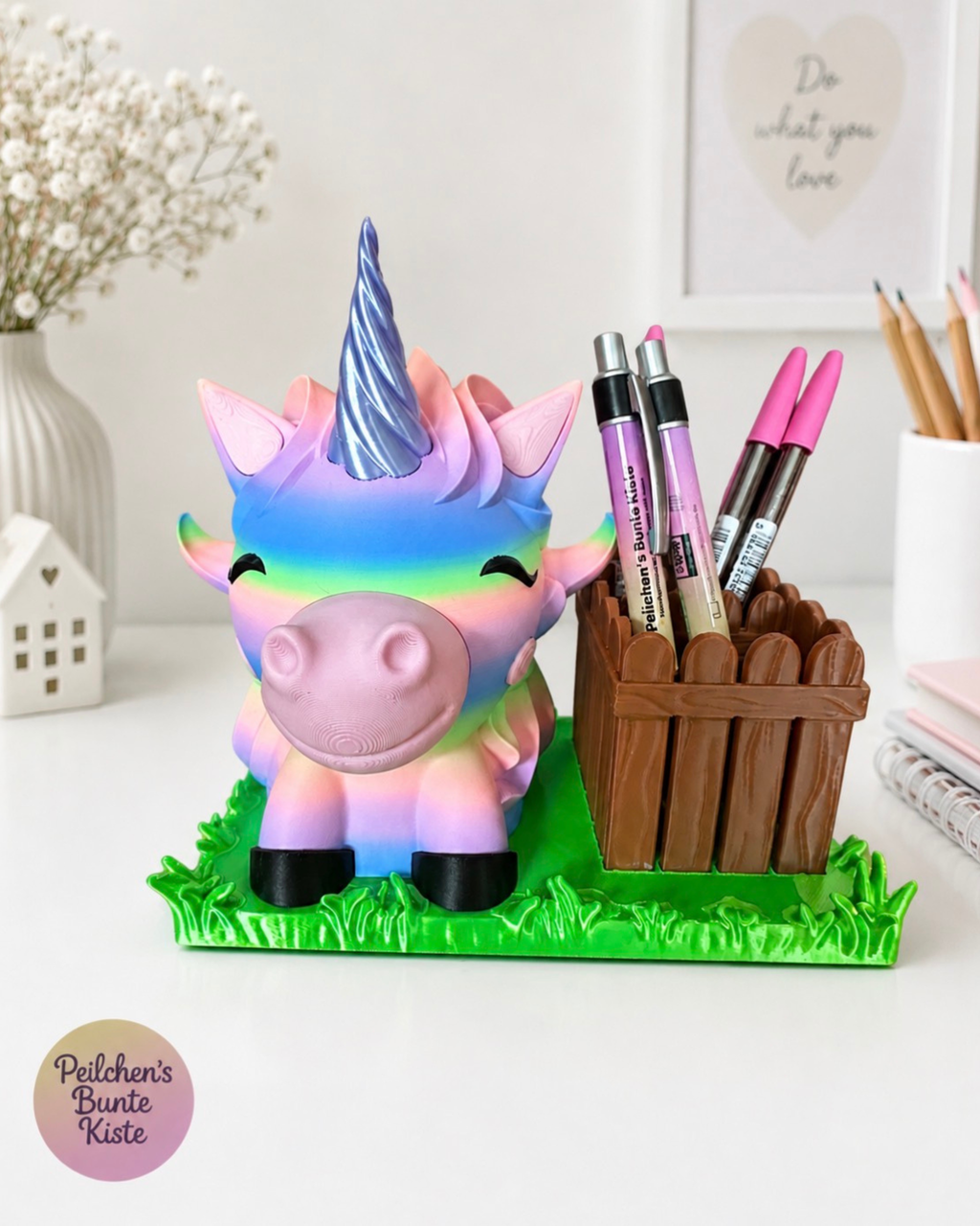 Einhorn Stiftehalter mit Brillenablage