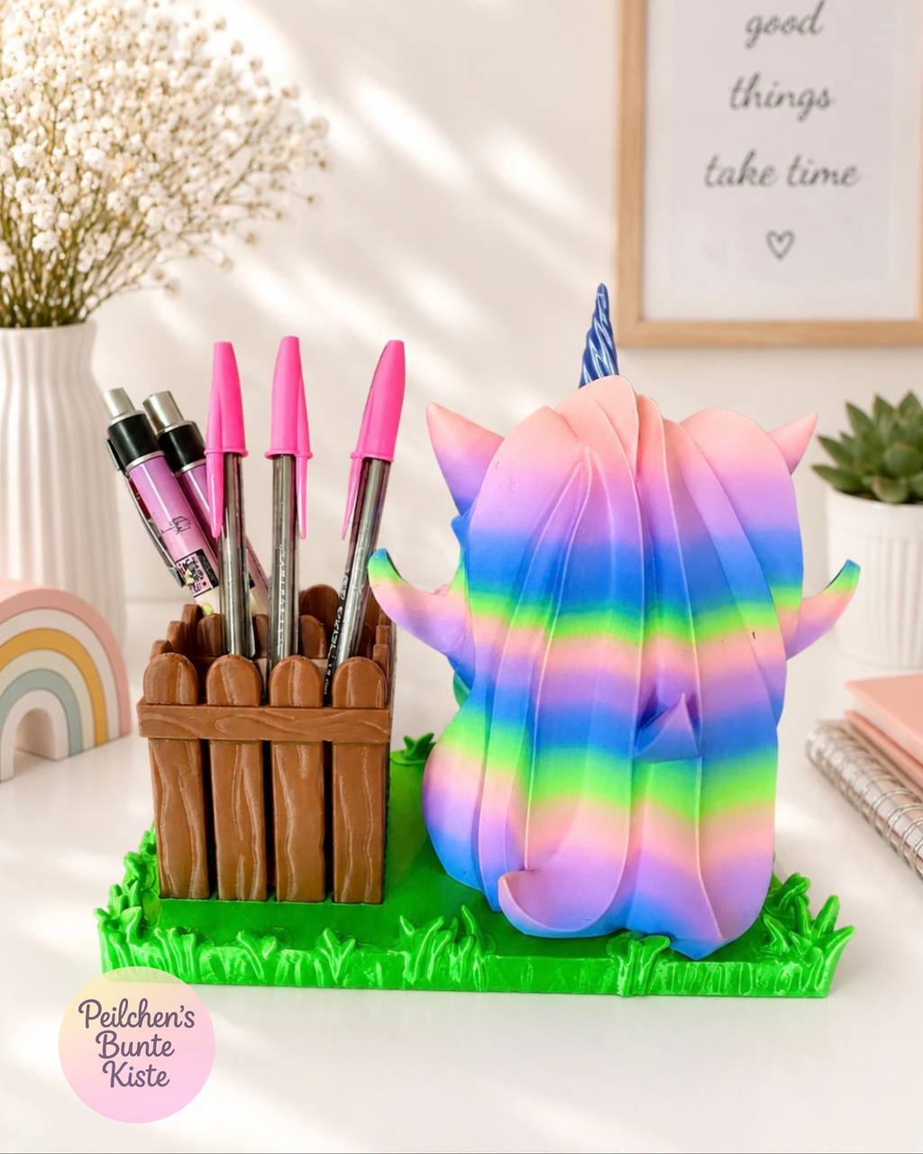 Einhorn Stiftehalter mit Brillenablage