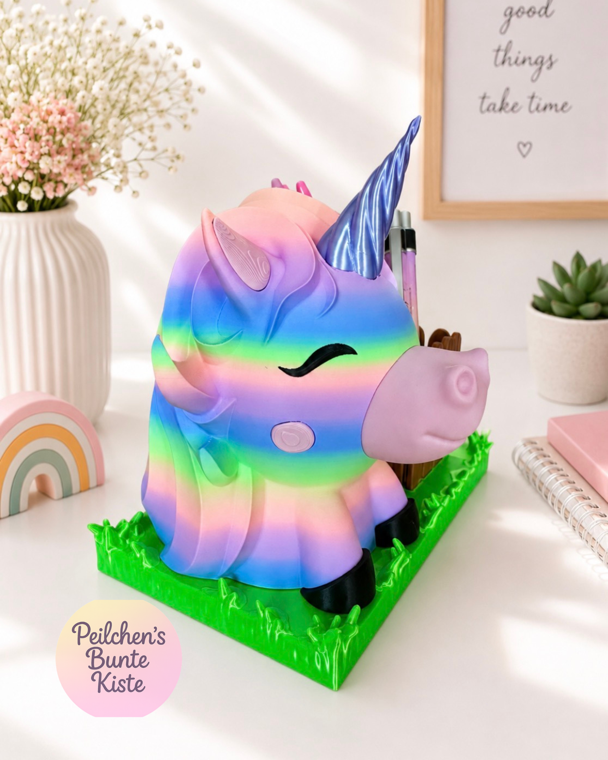 Einhorn Stiftehalter mit Brillenablage