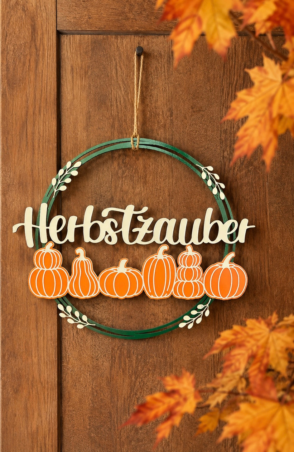 Herbstzauber Türschild mit Kürbissen | Herbstdeko