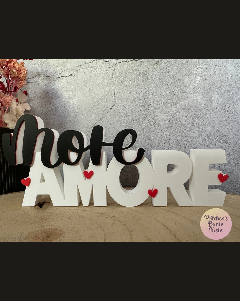 AMORE Schild mit Herzen – romantisches Geschenk für besondere Menschen