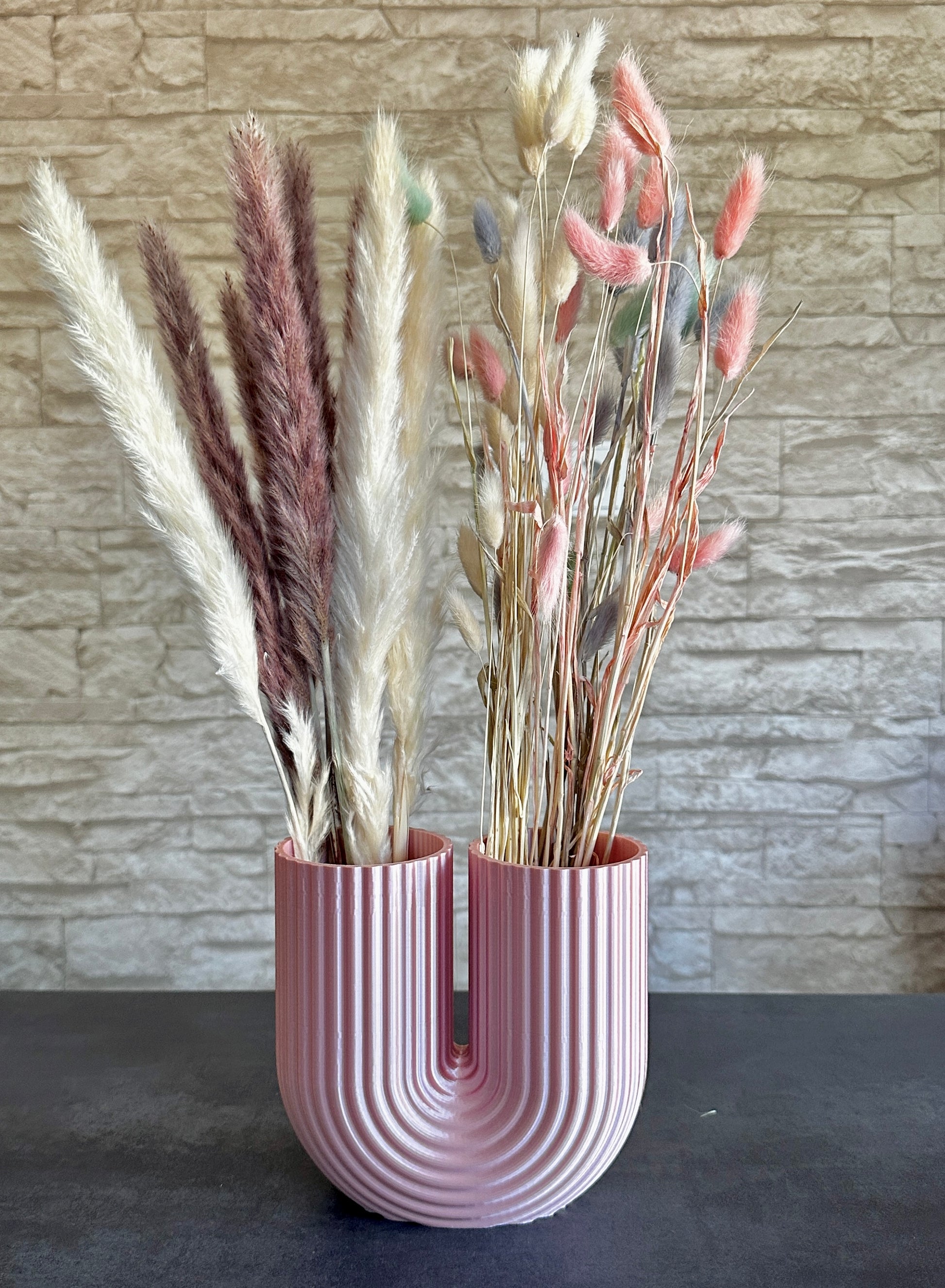 🌿 Moderne U-vormige vaas – Stijlvolle vaas voor gedroogde bloemen, pampasgras en boho-decoratie ✨ 