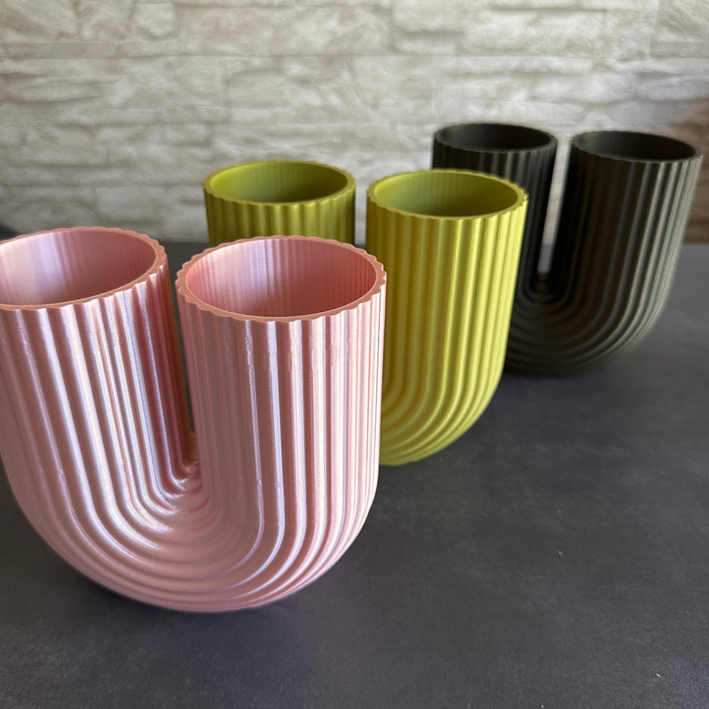🌿 Moderne U-vormige vaas – Stijlvolle vaas voor gedroogde bloemen, pampasgras en boho-decoratie ✨ 
