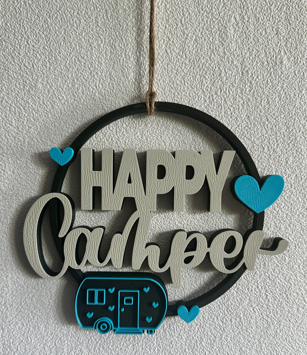 Happy Camper Deurhanger – Decoratie voor caravans, campers en huis
