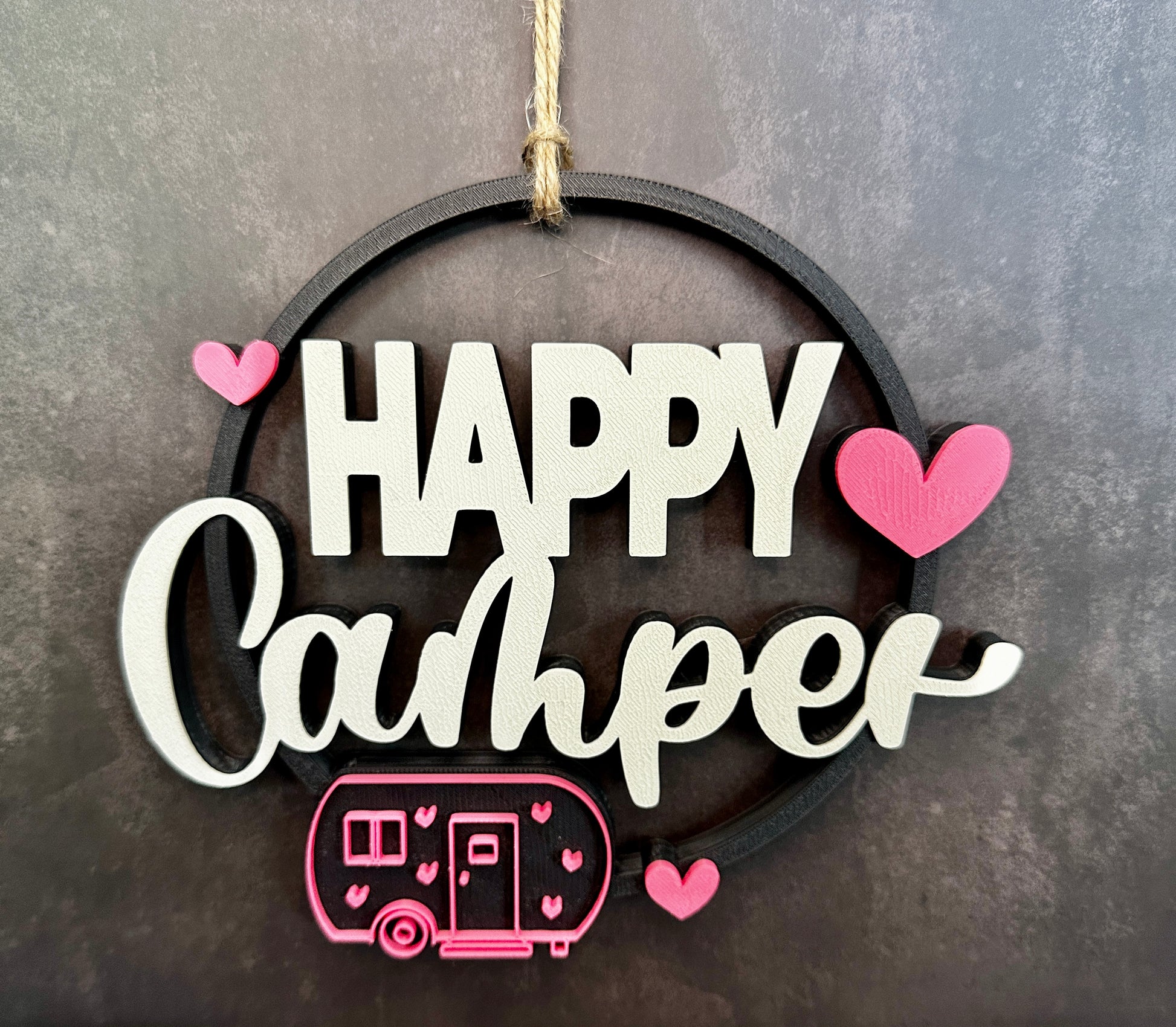 Happy Camper Deurhanger – Decoratie voor caravans, campers en huis