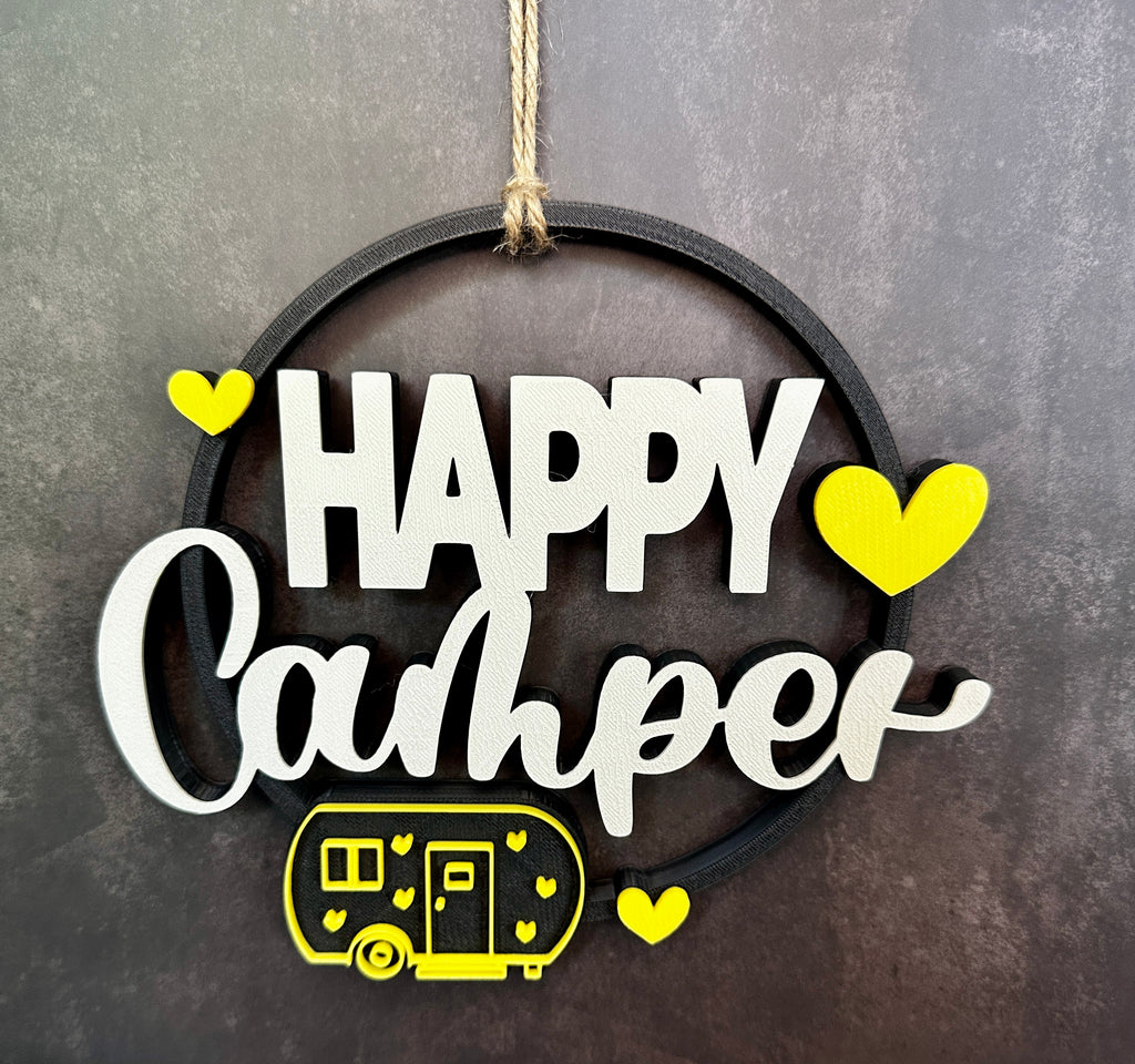Happy Camper Deurhanger – Decoratie voor caravans, campers en huis