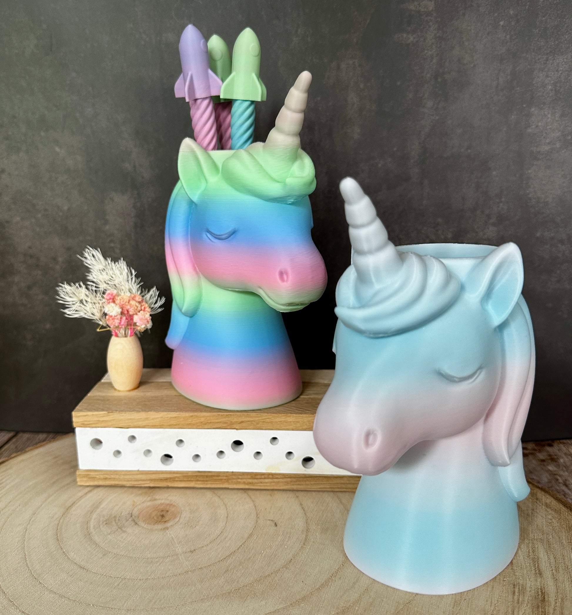 Einhorn Stiftehalter – Regenbogen Deko Geschenk für Schreibtisch & Kinderzimmer